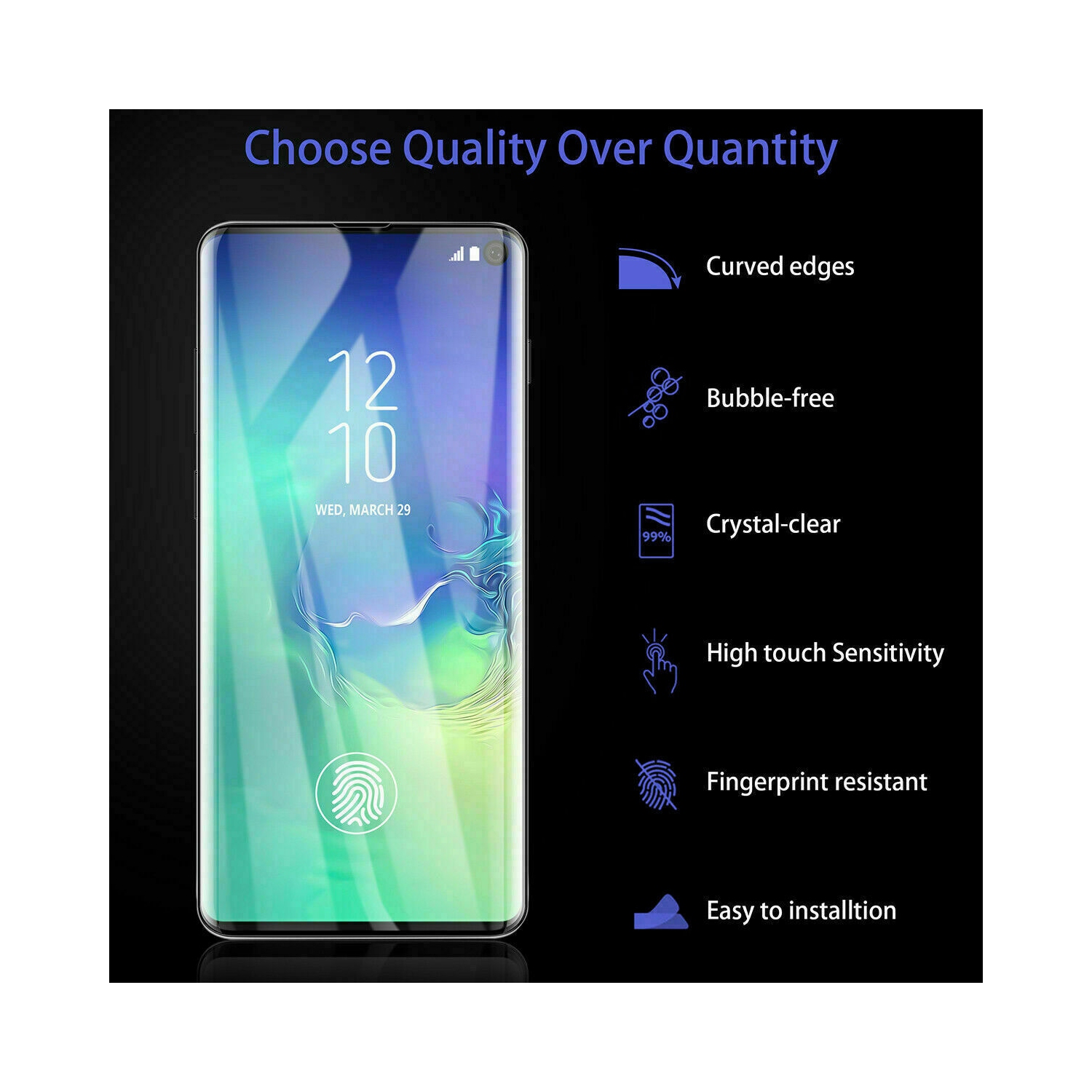 For Samsung Galaxy S22 Ultra 5G Clear UV Liquid Gel Tempered Glass Screen Protector Film Guard