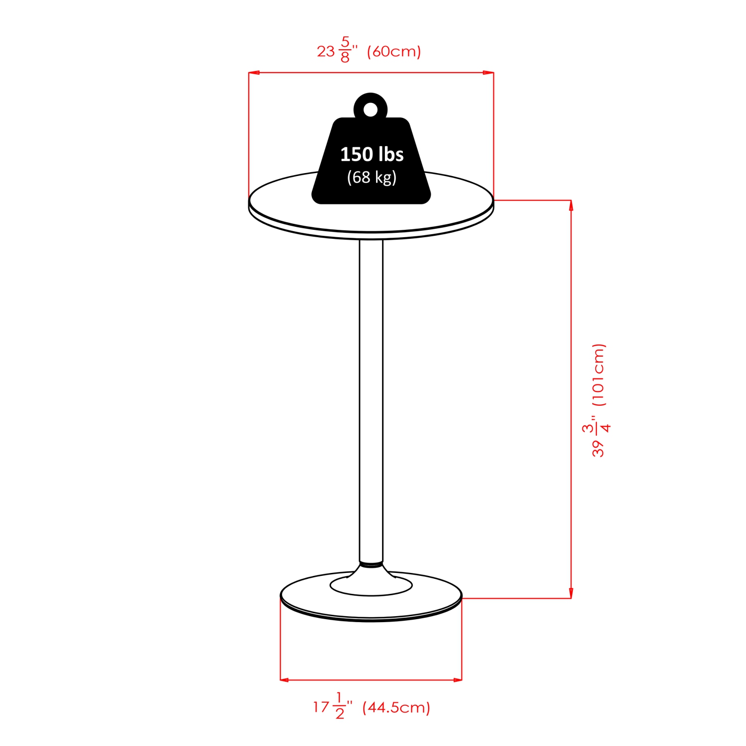 Table de pub Summit 3 pièces avec tabourets de bar à siège pivotant, noir et chrome