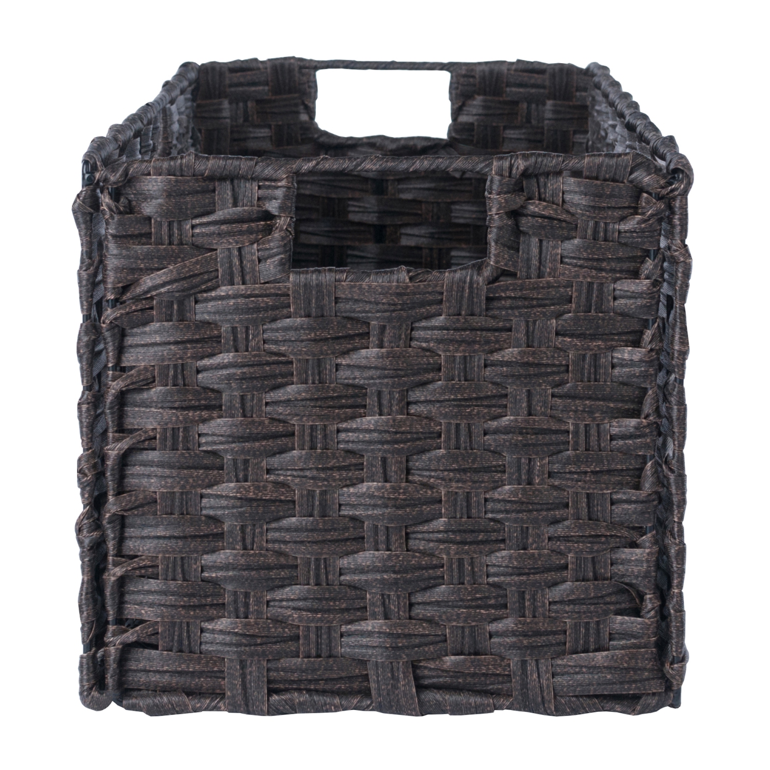 Ensemble de 3 paniers pliables en fibres tissées Melanie, chocolat