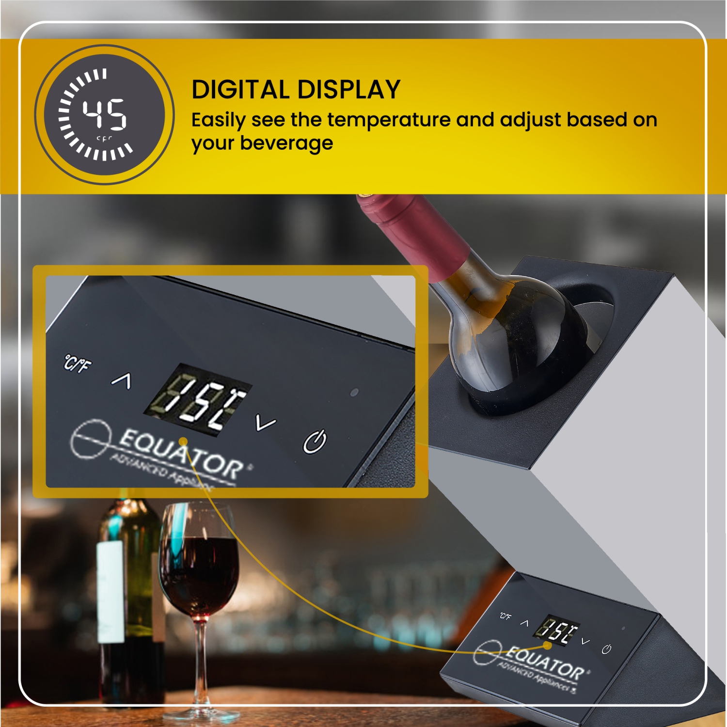 Equator Single Bottle Chiller Wine-Champagne-Water 110V AC/12V DC