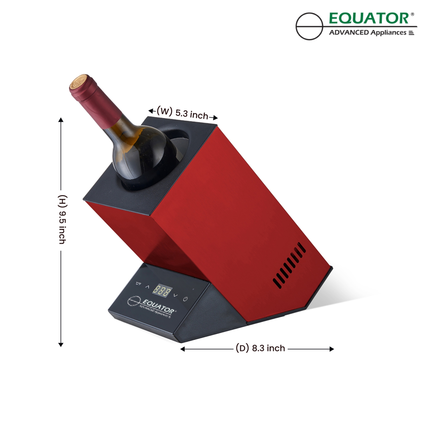 Refroidisseur bouteille unique Equator vin-champagne-eau 110&nbsp;V AC/12&nbsp;V DC