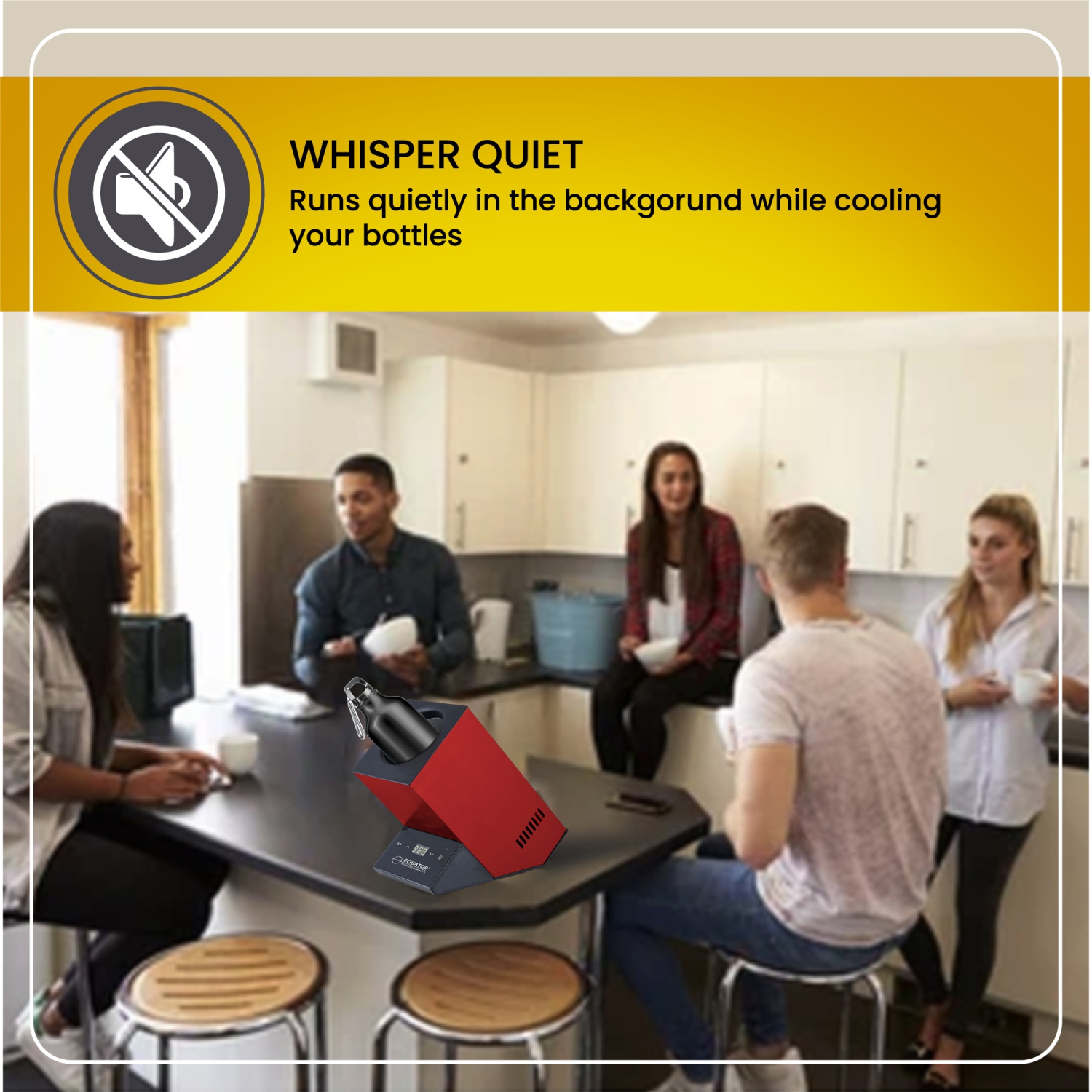 Refroidisseur bouteille unique Equator vin-champagne-eau 110&nbsp;V AC/12&nbsp;V DC