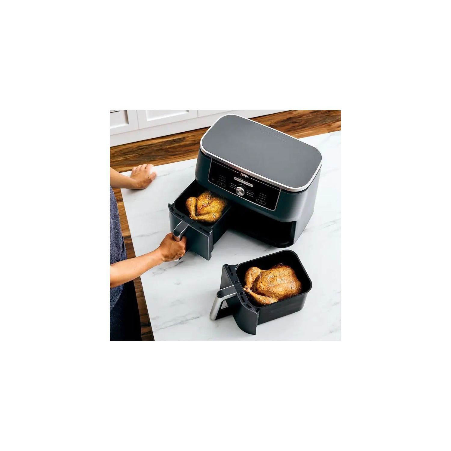 Ninja DZ401 Foodi 10 Quart 6-in-1 DualZone XL 2-Basket Air Fryer with 2 Independent Frying Baskets