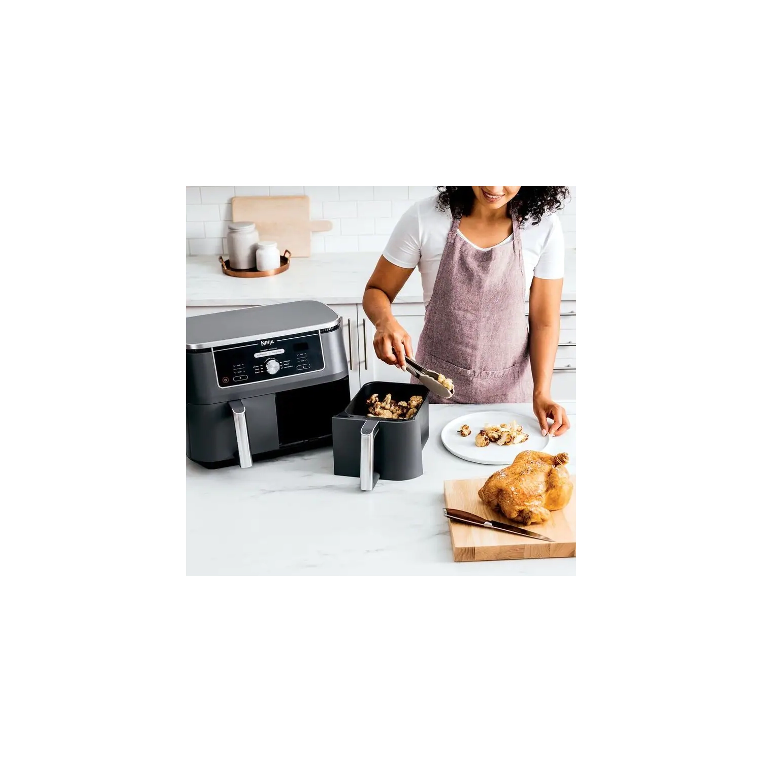 Ninja DZ401 Foodi 10 pintes 6 en 1 DualZone XL 2 paniers friteuse avec 2 paniers de friture indépendants