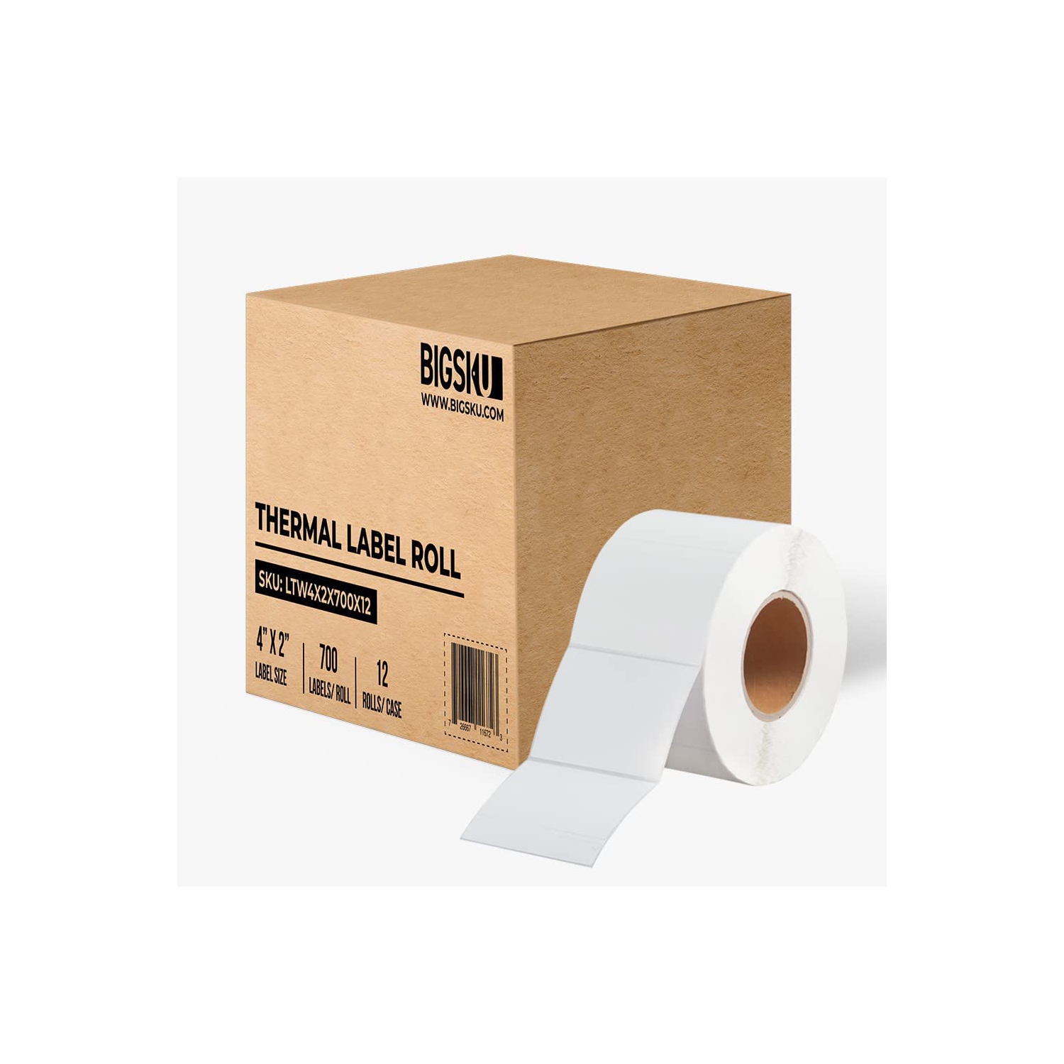 Big Sku [12 Big Rolls, 700/Roll] 4" x 2" Direct Thermal Compatible Labels(not for dymo) - Premium Resolution & Adhesive