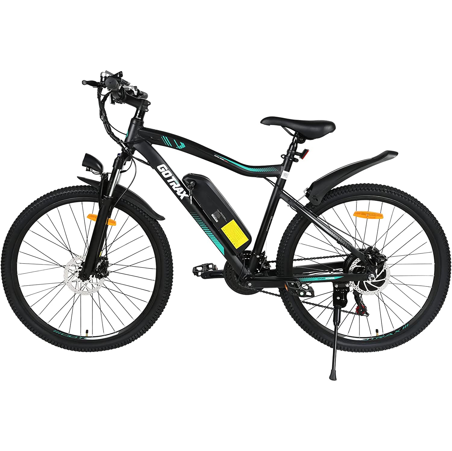(OPEN BOX) Gotrax EBE3 27.5" Electric Bike, 80Wh Removable Battery, 32km/h Power by 500w Motor, Shimano 21 Speed Gears, Suspension Fork, Lightweight Alloy Frame, Fenders - BLACK