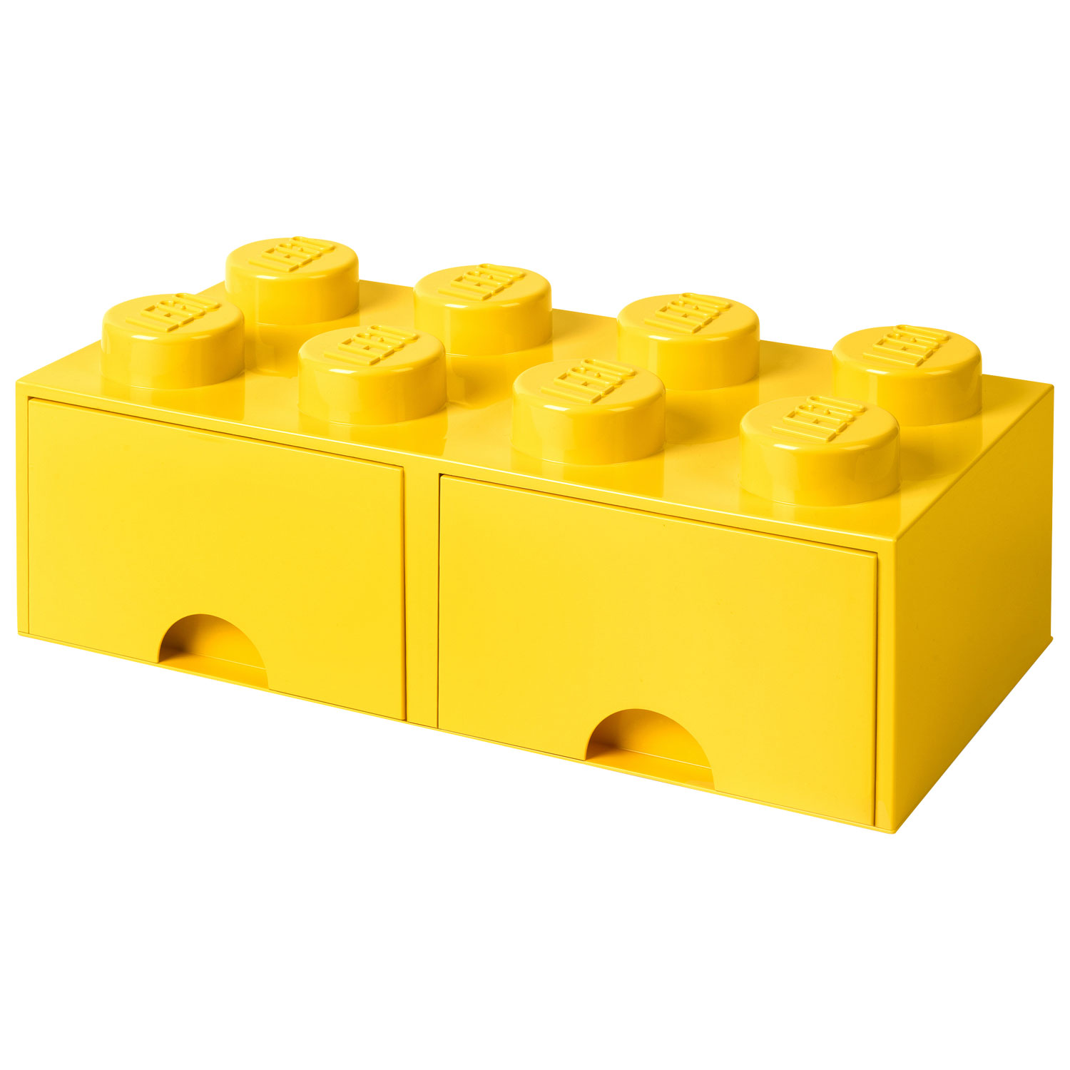 LEGO 8 Knobs Brick Storage Box with 2 Drawers - Bright Yellow