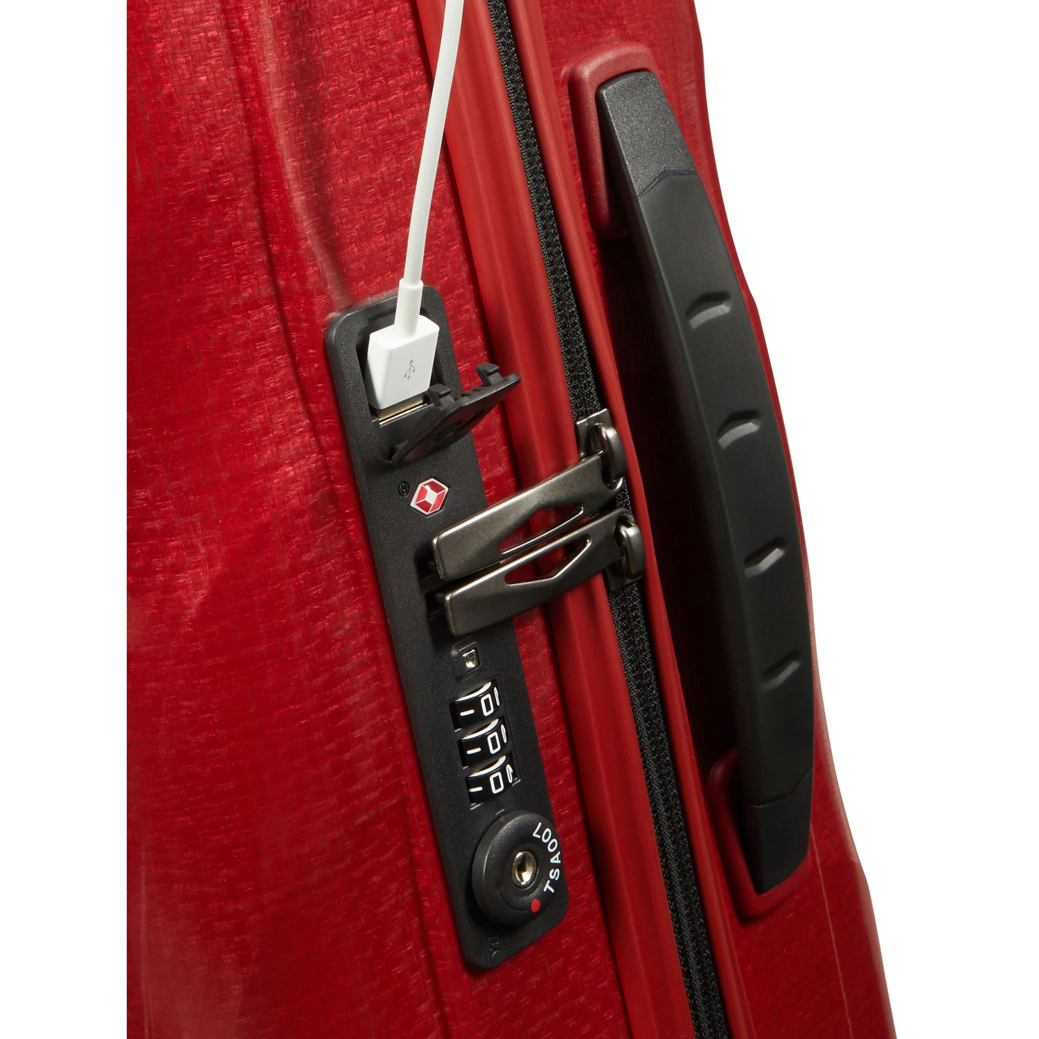 Valise de cabine rigide de 20,3 po extensible C-Lite de Samsonite - Rouge chili