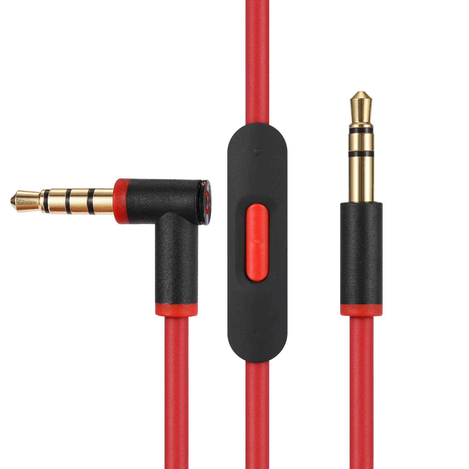 Dolaer Replacement Audio Cable Cord Wire,Compatible with Beats by Dr.Dre Headphones Studio/Solo/Pro/Detox/Wireless/Mixr/Executive/Pill with in-line Mic and Control- (Black Red)