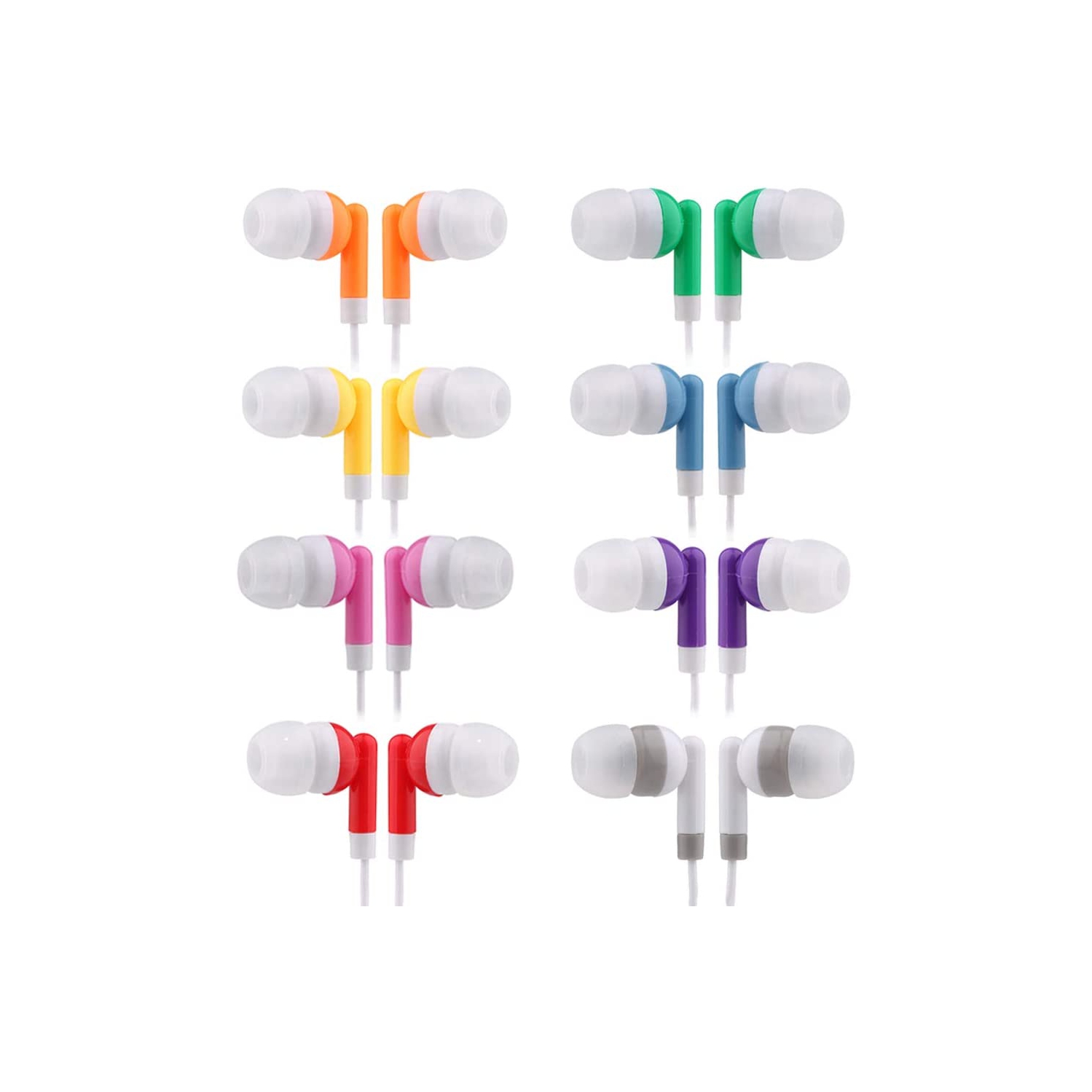 Dolaer Wholesale Kids Bulk Earbuds Headphones 100 Pack Multi Colored Individually Bagged Disposable Earphones Perfect for School Classroom Libraries Students (100Mixed)