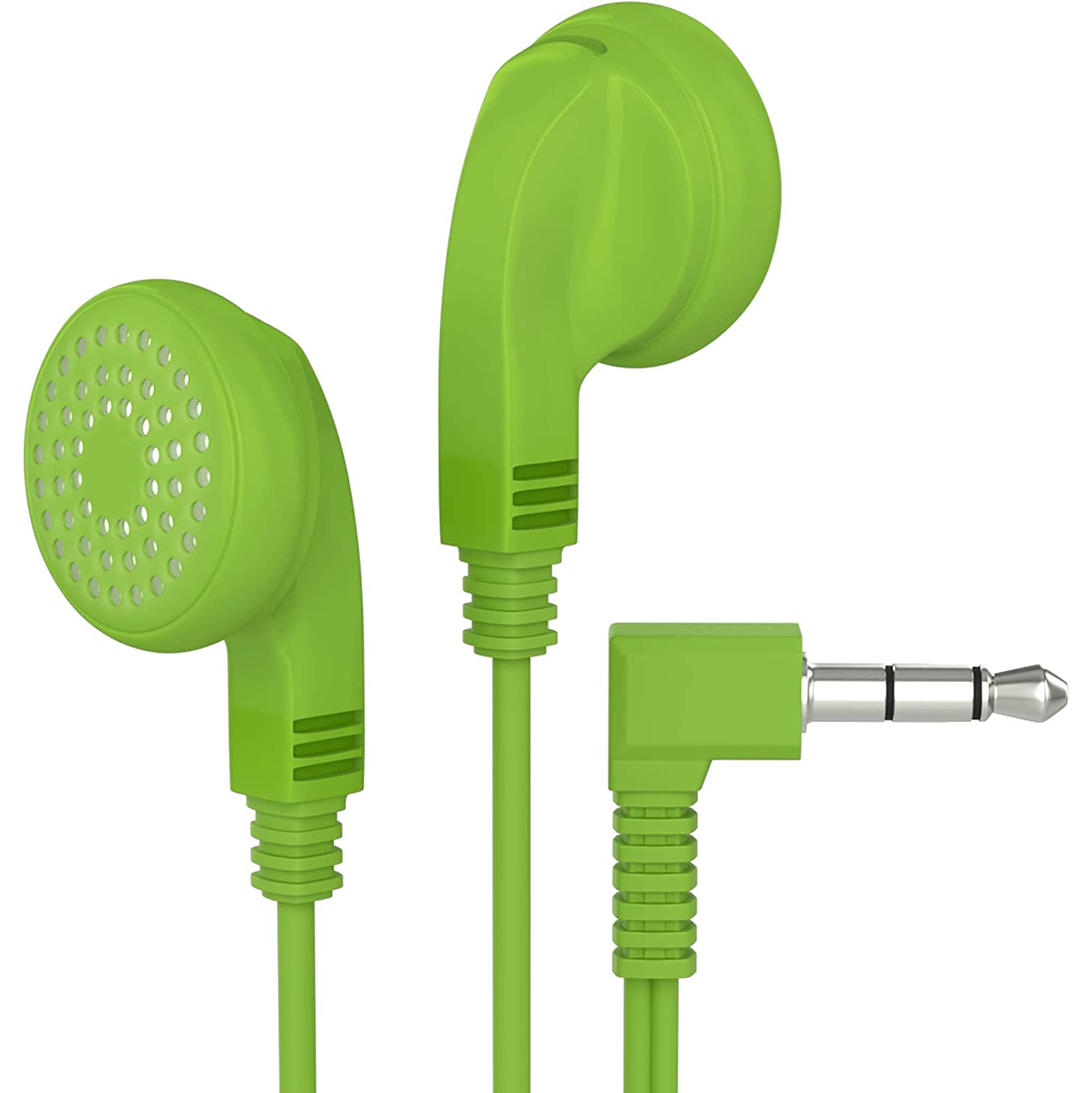 Dolaer Bulk Earphones with 3.5 mm Headphone Plug - 10 Pack - Green
