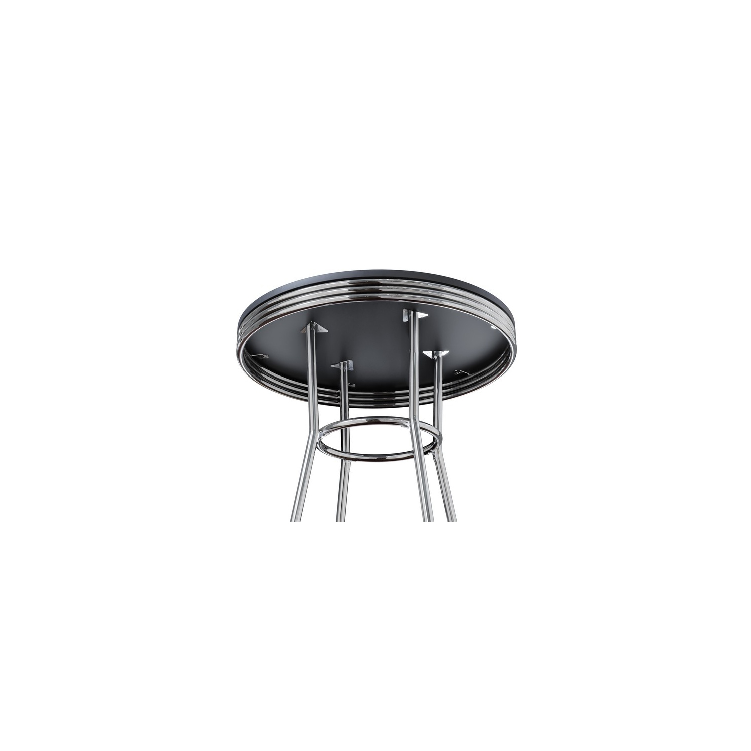 Summit Round High Table, Black and Chrome