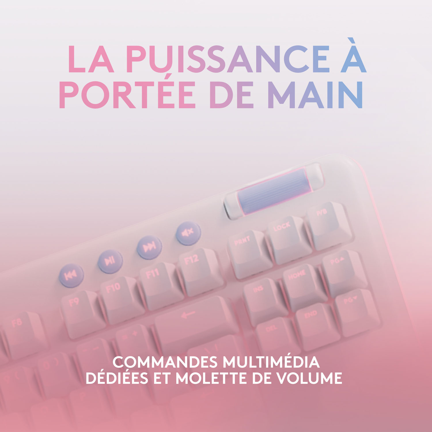 Clavier de jeu mécanique rétroéclairé Bluetooth avec touches tactiles GX Brown Aurora Collection G715 de Logitech G - Brume blanche