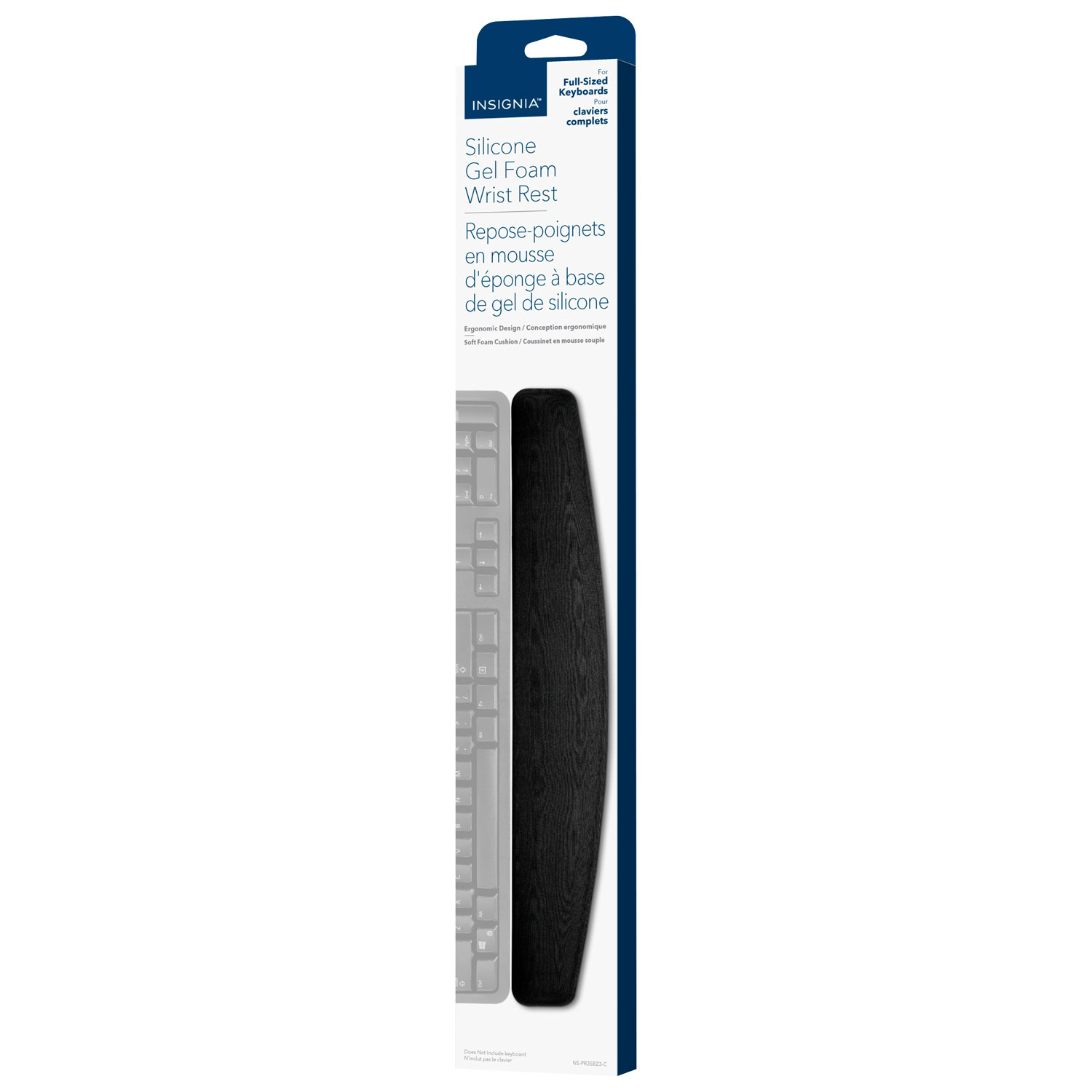 Insignia Silicone Foam Wrist Rest - 46.5cm (18.3in) - Black