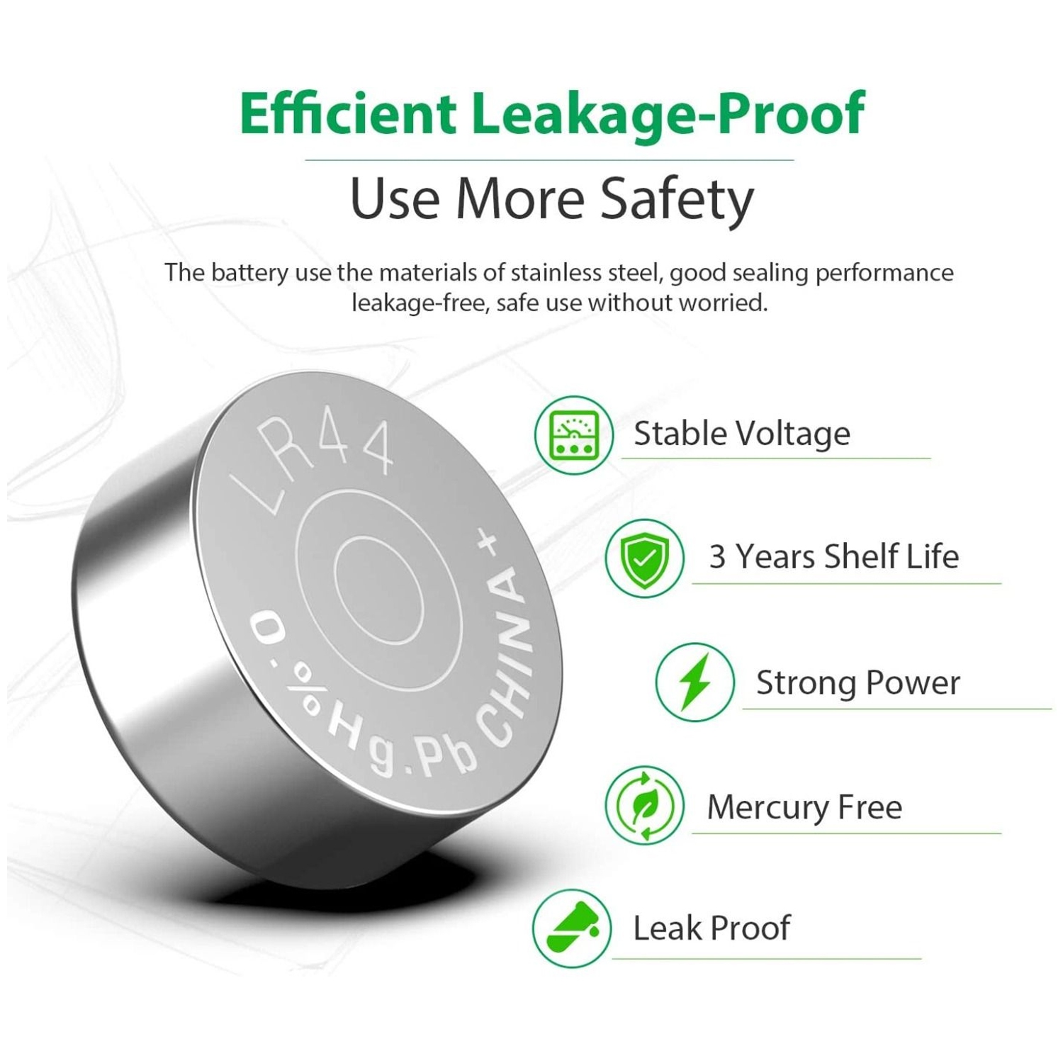 ISTAR Long-Lasting & Leak-Proof, High Capacity 1.5 Volt alkaline button cell battery LR44 lr44 for Digital Thermometer Ornament Hearing Aid Led Watch