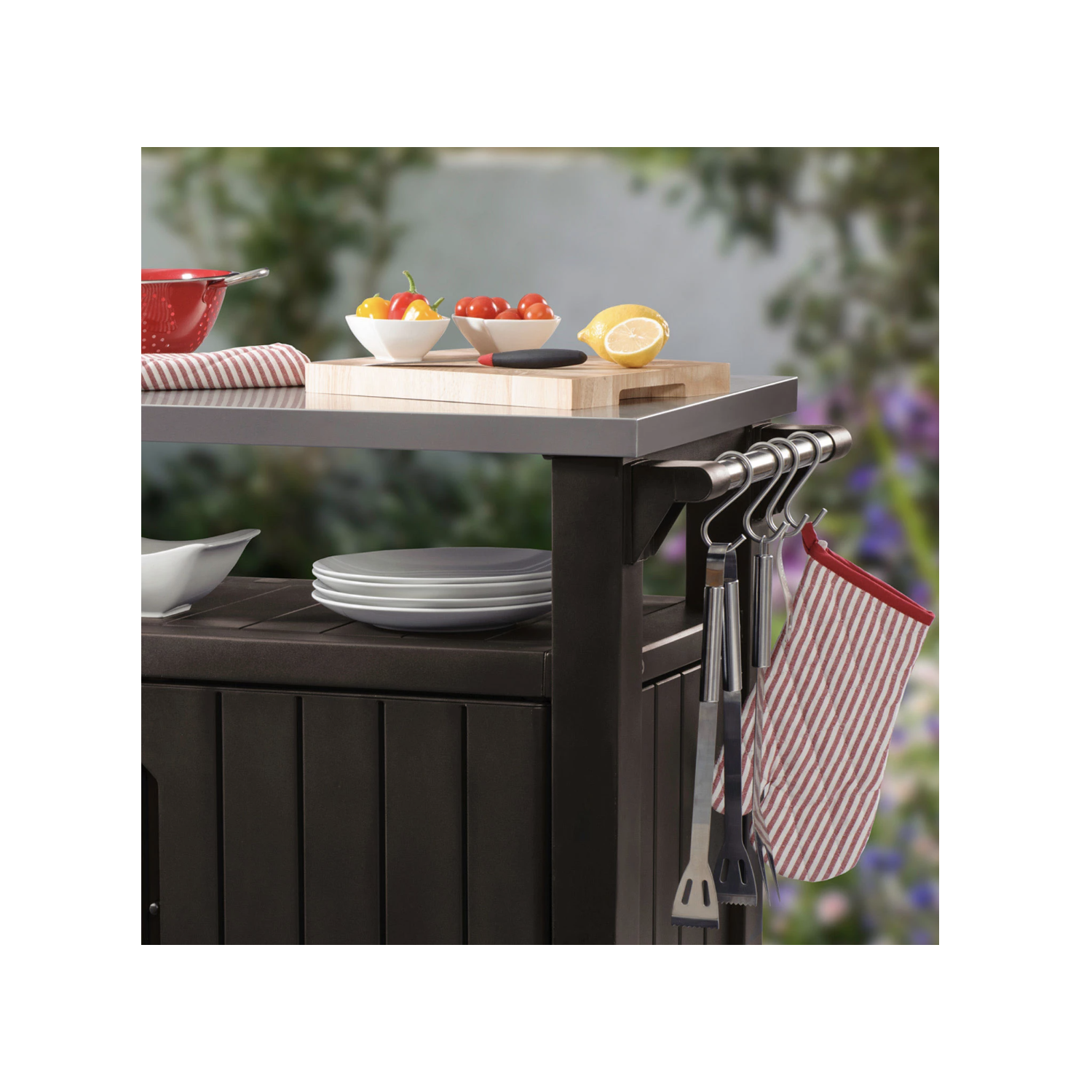 Keter Unity XL Indoor Outdoor Entertainment Storage Station Grilling Table