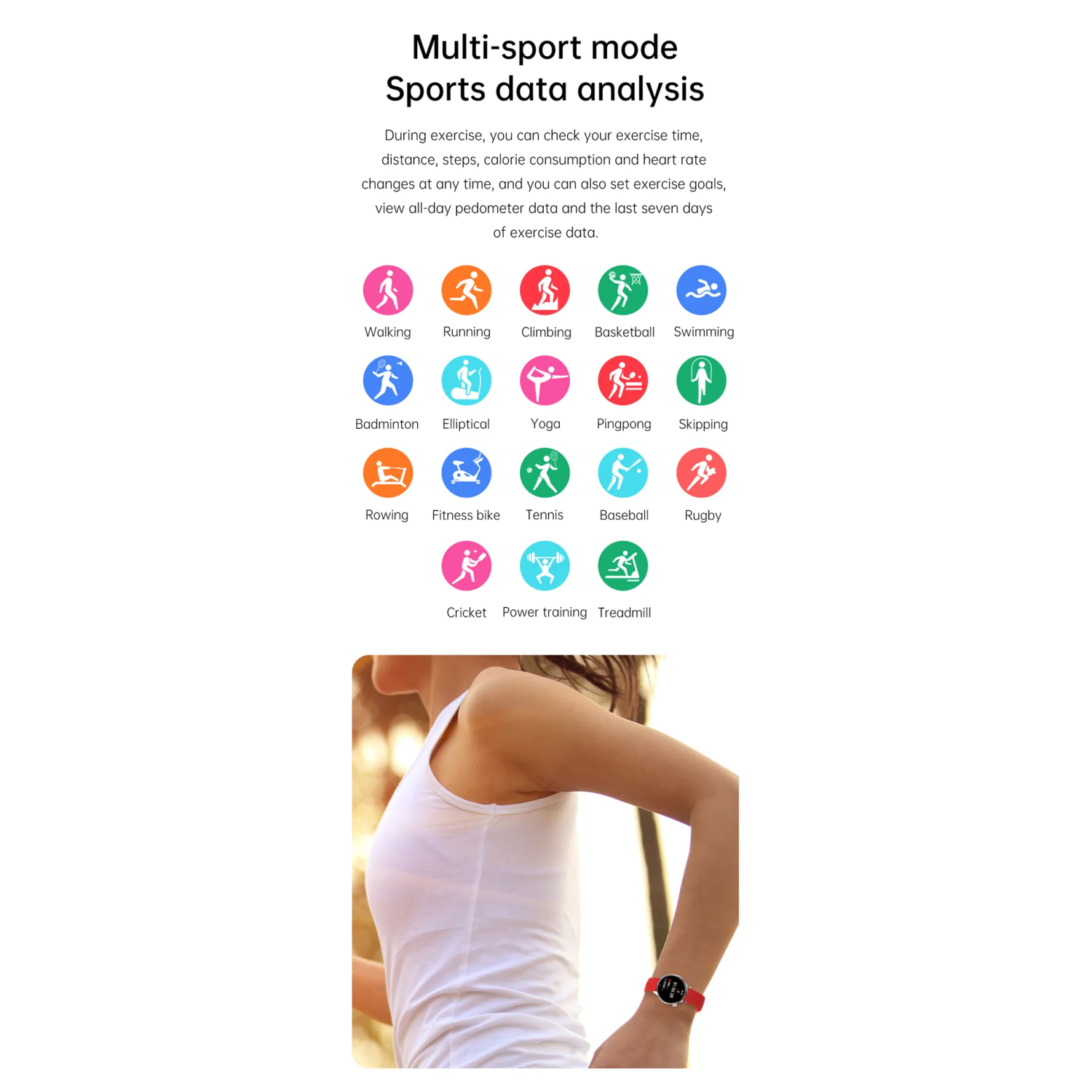 ISPEKTRUM iS-GT3 Montre intelligente Écran HD 1,32" Appels et SMS Bluetooth Mode sport multiple Tracker de fréquence cardiaque et moniteur BP