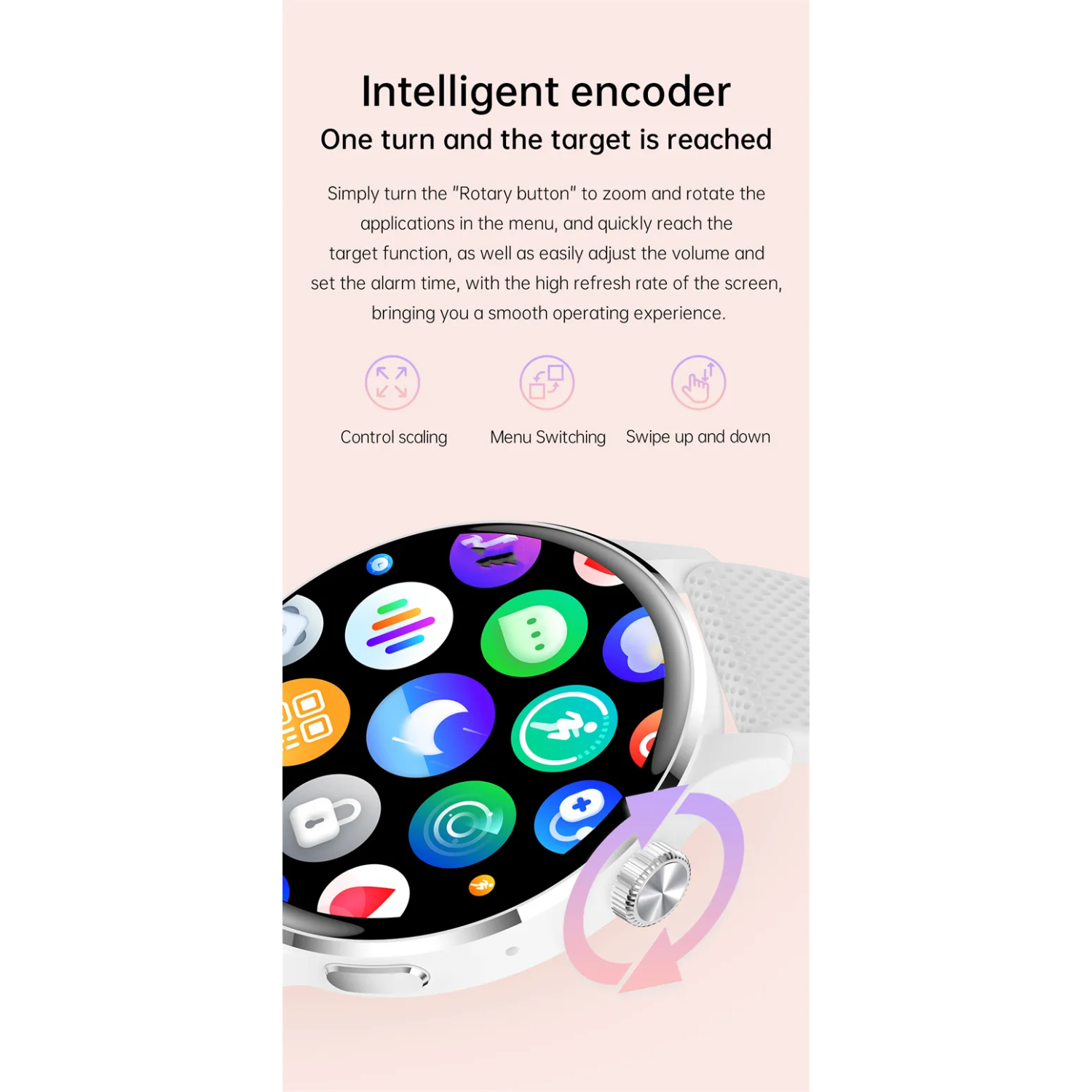 ISPEKTRUM iS-GT3 Montre intelligente Écran HD 1,32" Appels et SMS Bluetooth Mode sport multiple Tracker de fréquence cardiaque et moniteur BP