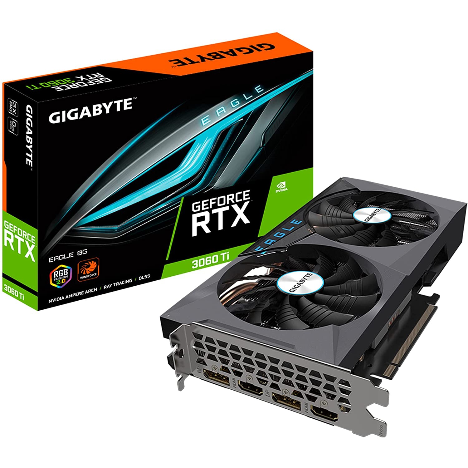 Gigabyte GeForce RTX 3060 Ti Eagle 8G REV2.0 8GB GDDR6 14000MHz Black Graphics Card (GVN306TEAGLE8GREV2.0)