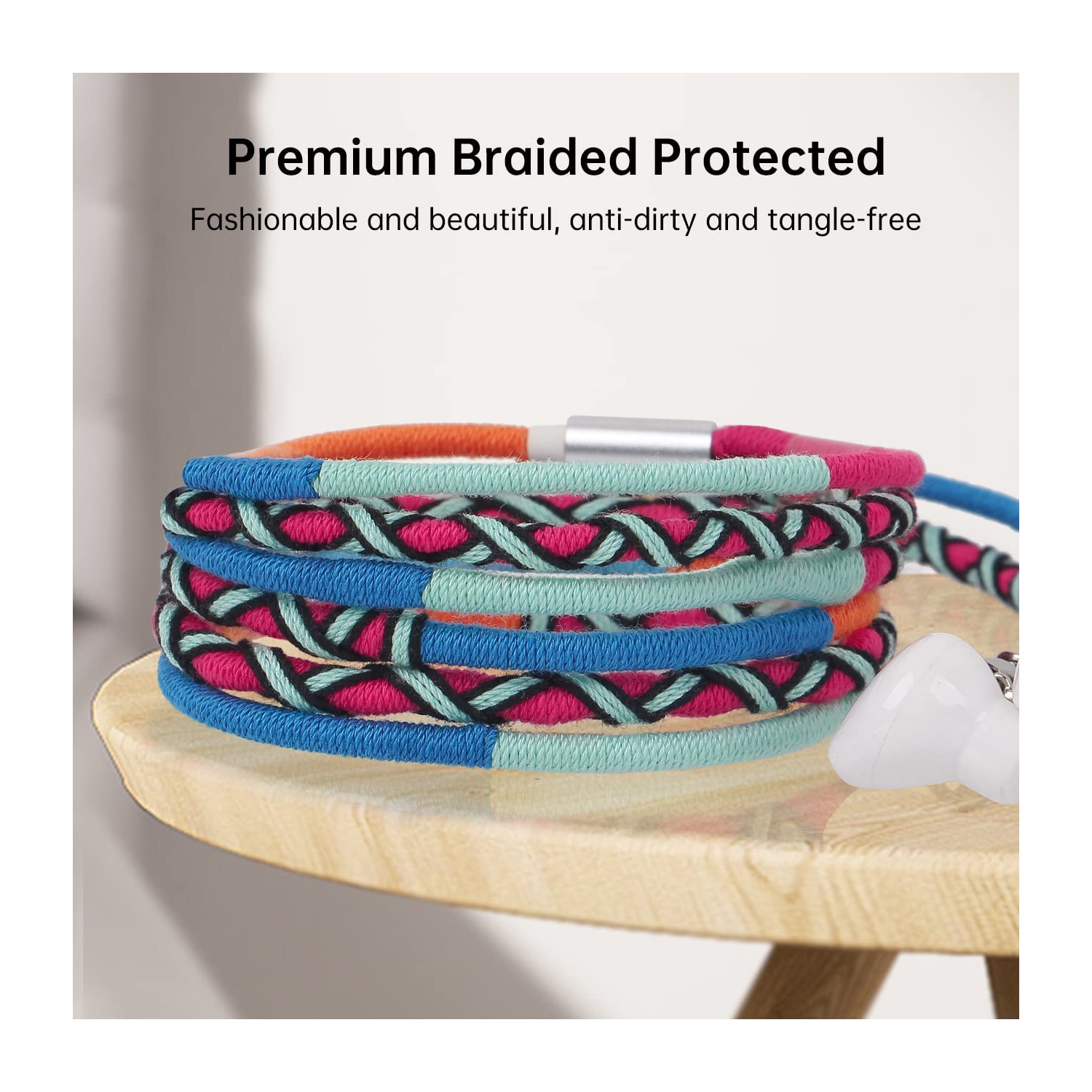 Dolaer Rope Earphones, Earbuds, in Ear 3.5mm Jack Headphones with Microphone Remote for iPhone, iPad, Mac, Laptop Android Devices Fabric Braided