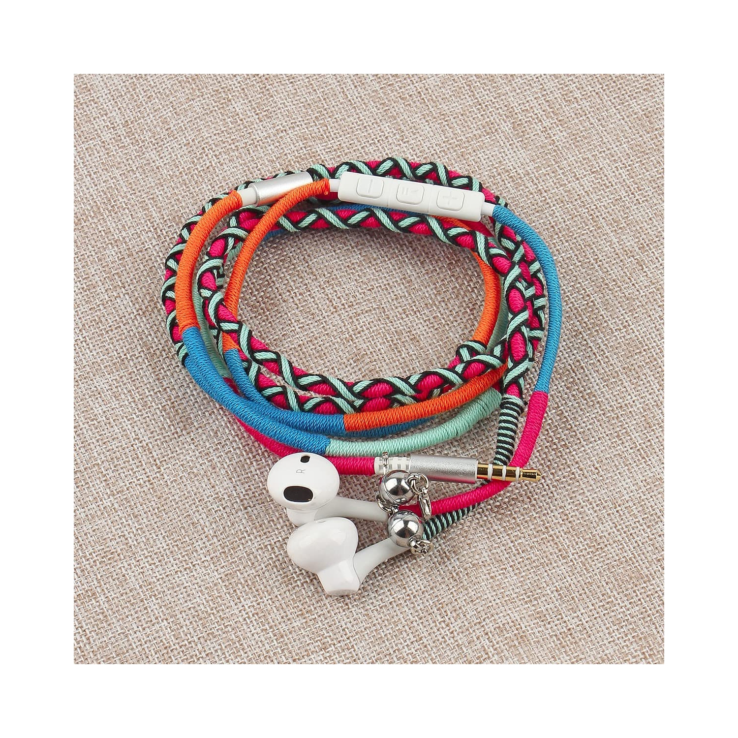 Dolaer Rope Earphones, Earbuds, in Ear 3.5mm Jack Headphones with Microphone Remote for iPhone, iPad, Mac, Laptop Android Devices Fabric Braided