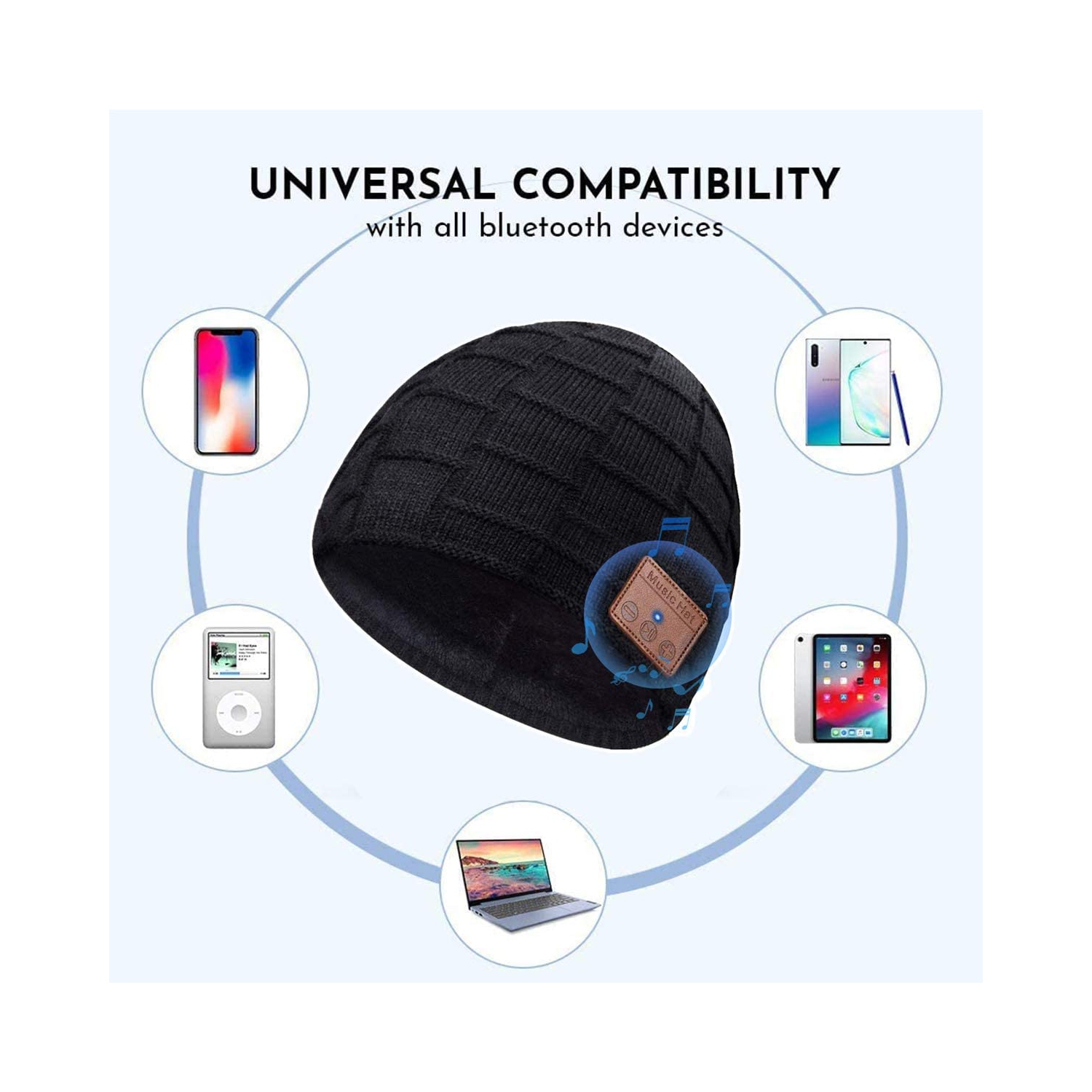 Dolaer Bluetooth Beanie Hat for Men Women Upgraded 5.0 Winter Music Knit Cap Rechargeable Headphones with Hi-Fi Stereo Speakers for Teen Kids Boys
