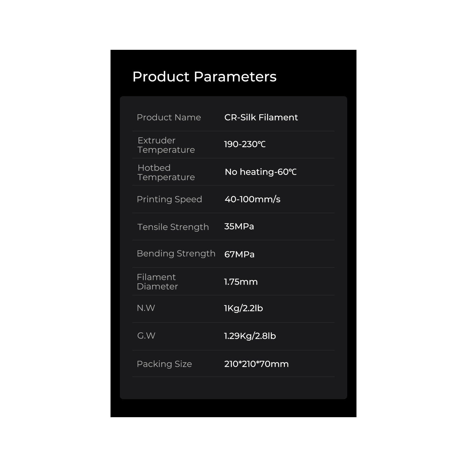 Creality – Filament d’imprimante 3D CR-SILK PLA, 1.75 mm, bobine de 1 KG