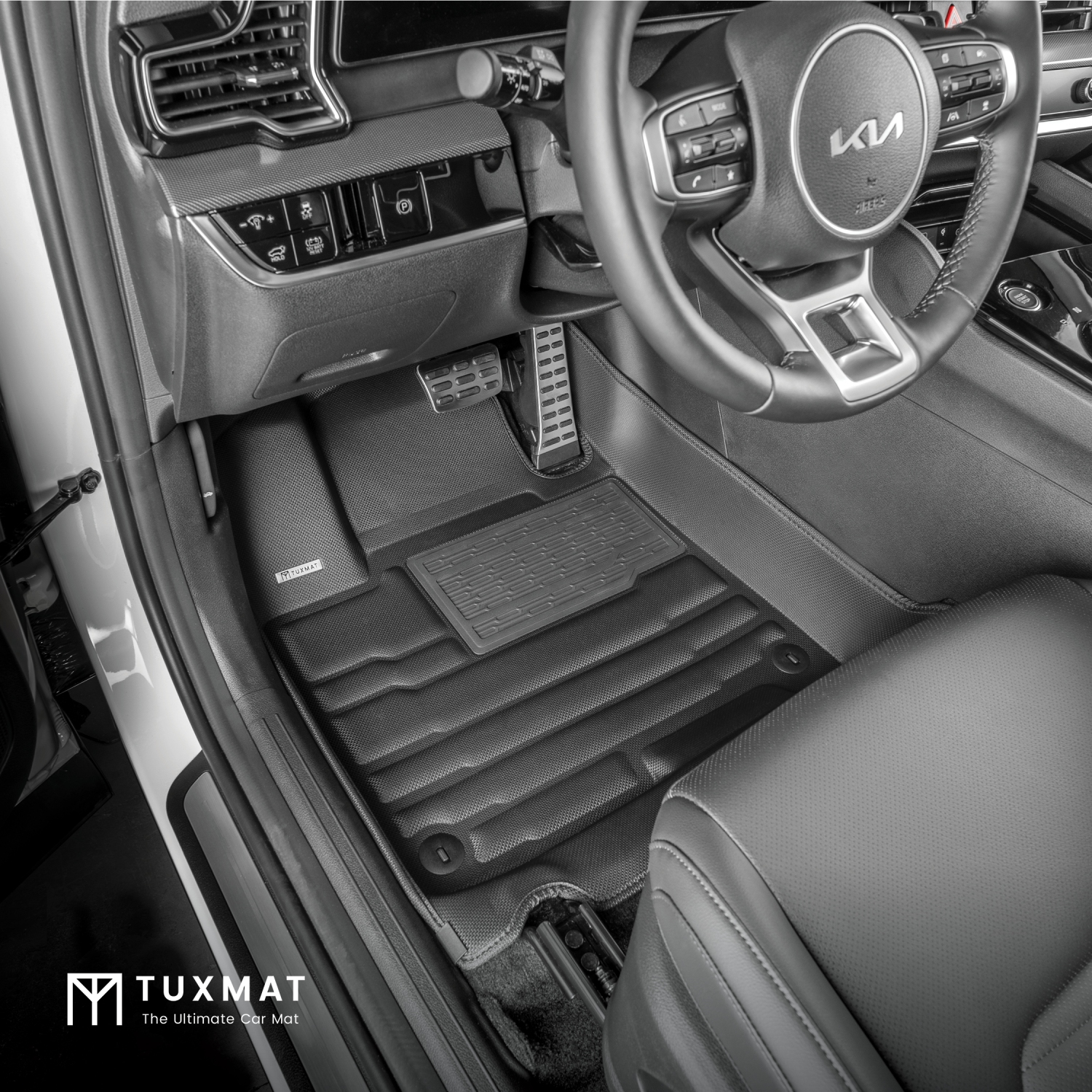 TuxMat - for Kia Sportage Hybrid 2023-2025 Models - Custom Car Mats - Maximum Coverage, All Weather, Laser Measured - This Full Set Includes 1st and