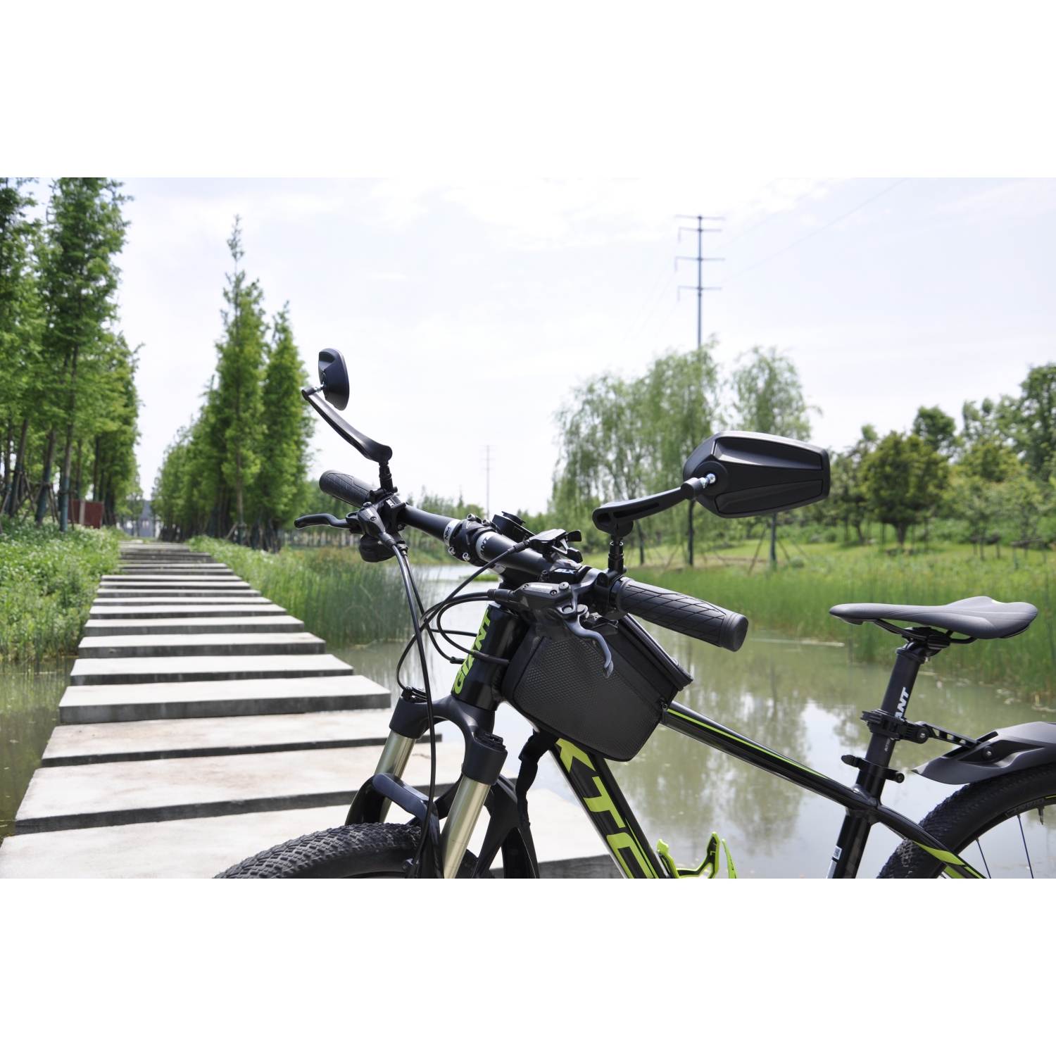 RBSM Sports Bike Mirror Adjustable Bike Rearview Mirror with Large Lens, MTB Bicycle Mirrors for Handlebars