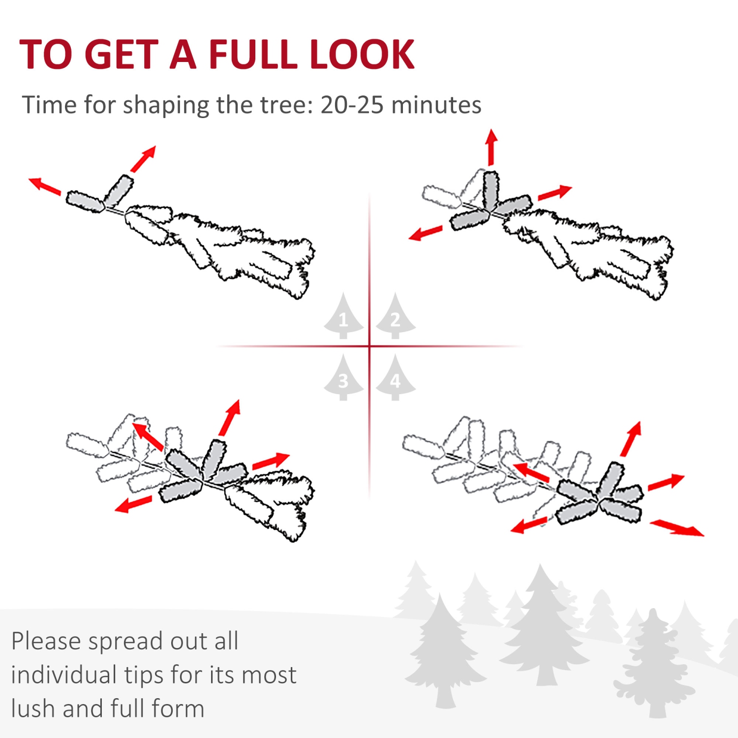 HOMCOM Arbre de Noël artificiel de 6 pieds avec 406 branches réalistes en pin, ouverture automatique, rose et blanc