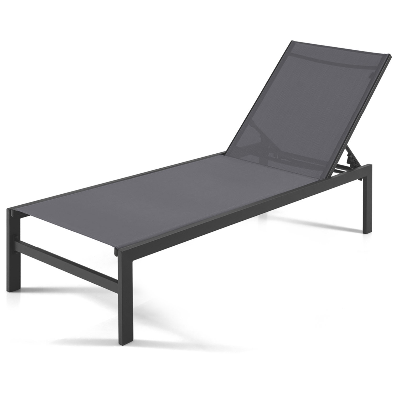 Costway Patio 6-Position Lounge Chair Chaise Aluminium Adjust Recliner