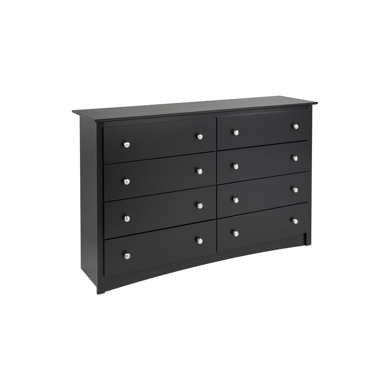 Prepac – Commode transitionnelle à 8 tiroirs en bois composite Sonoma, noir