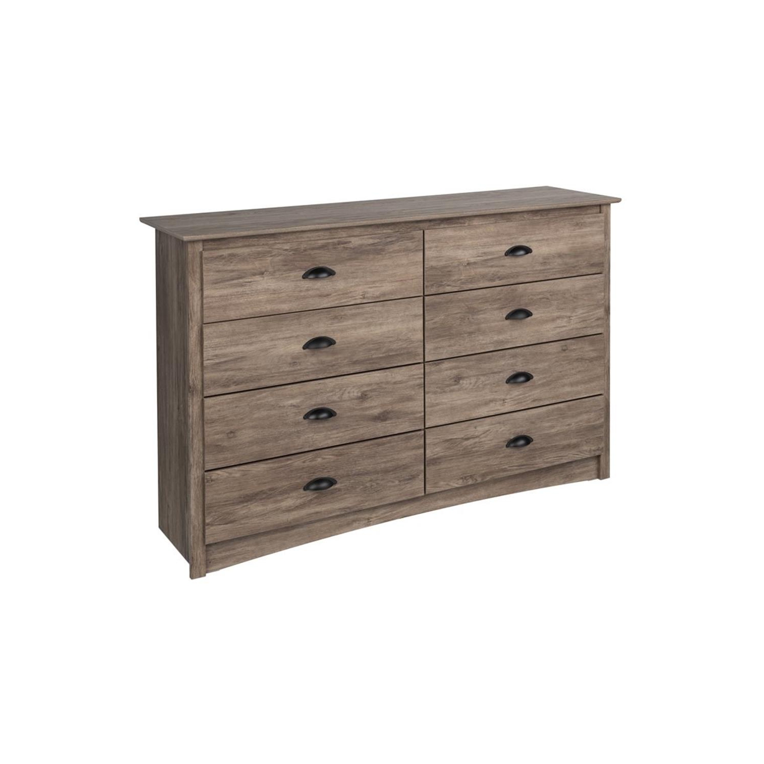 Commode transitionnelle en bois composite à 8 tiroirs Salt Spring de Prepac - Gris vieilli