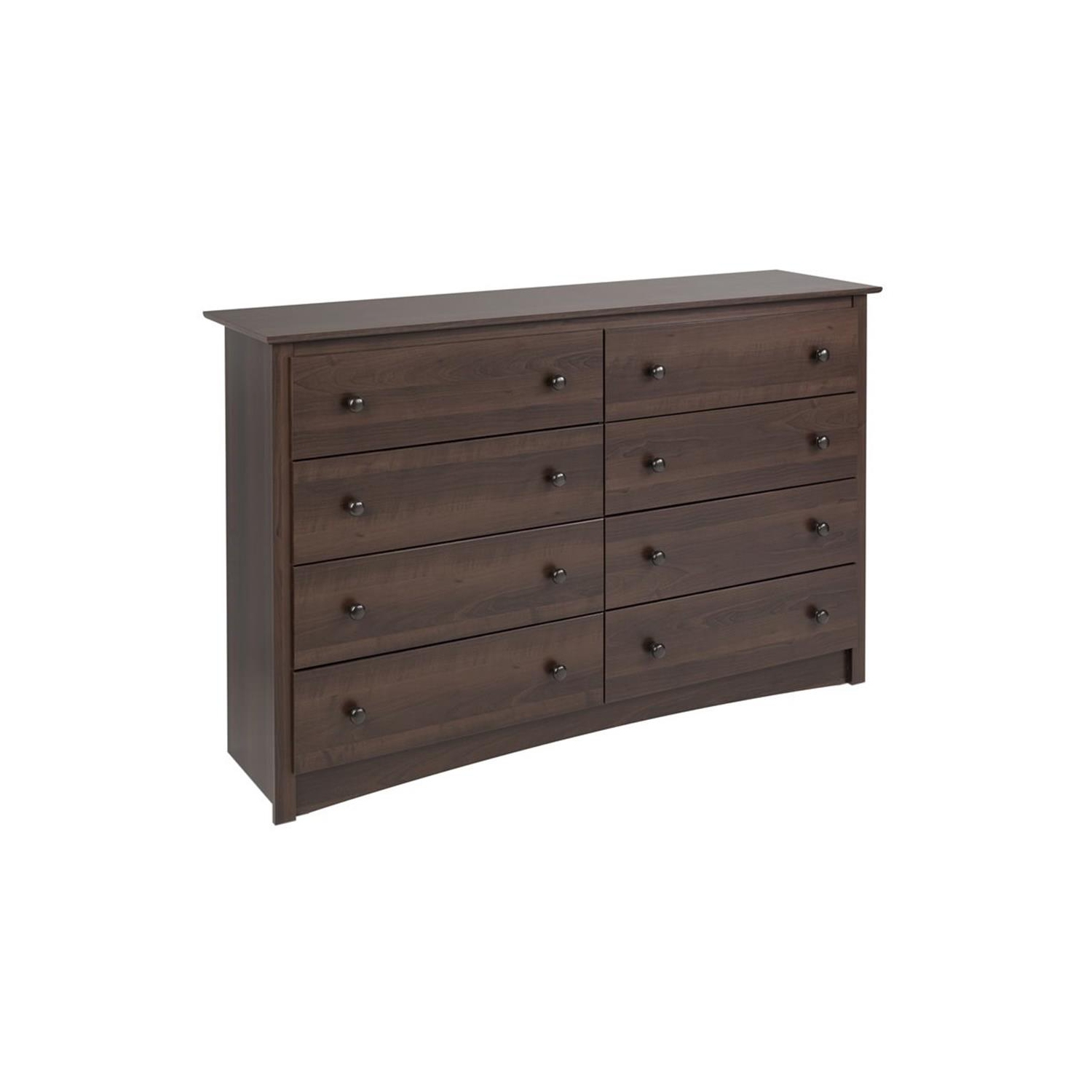Prepac Fremont 8-Drawer Transitional Composite Wood Dresser in Espresso