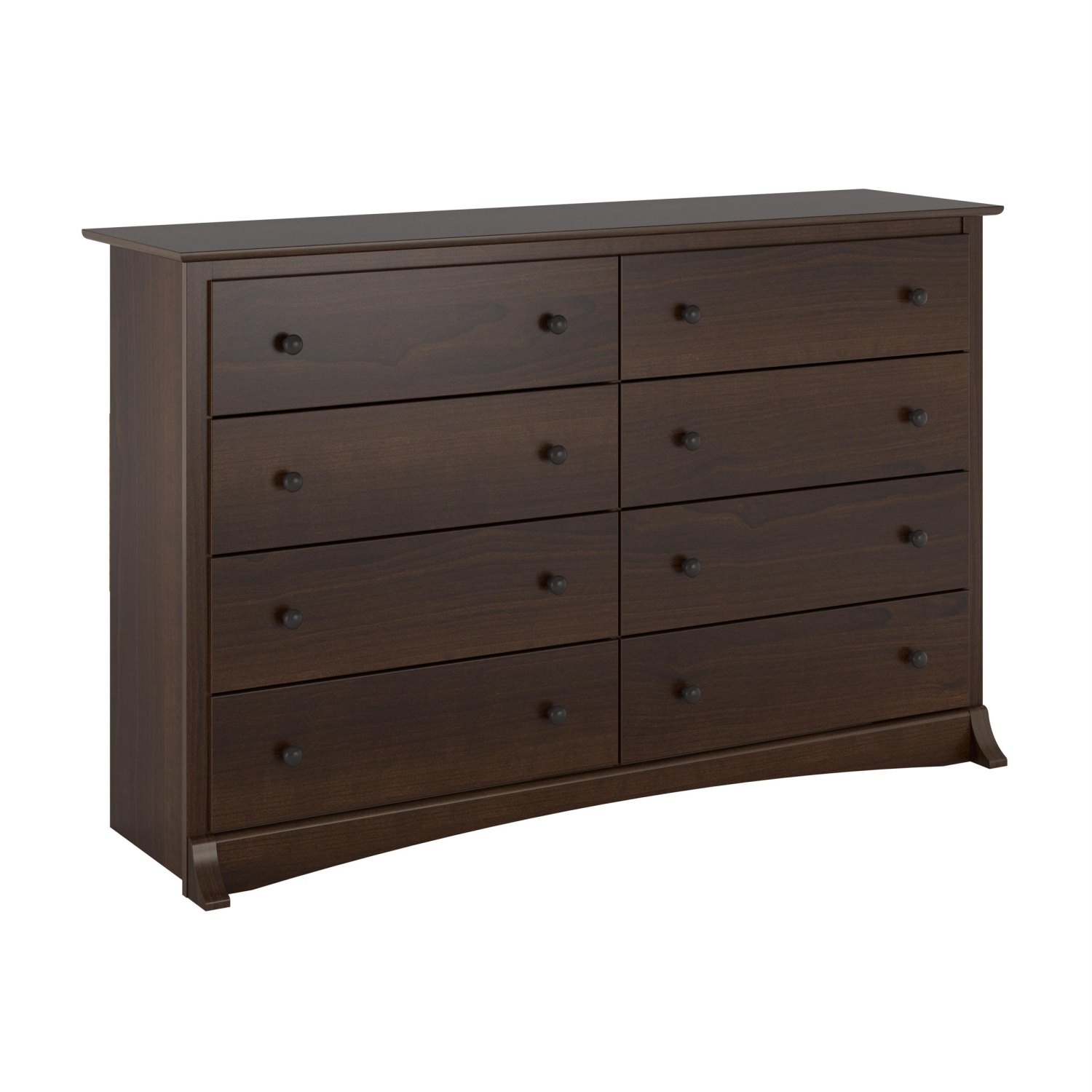 Prepac Fremont 8-Drawer Transitional Composite Wood Dresser in Espresso