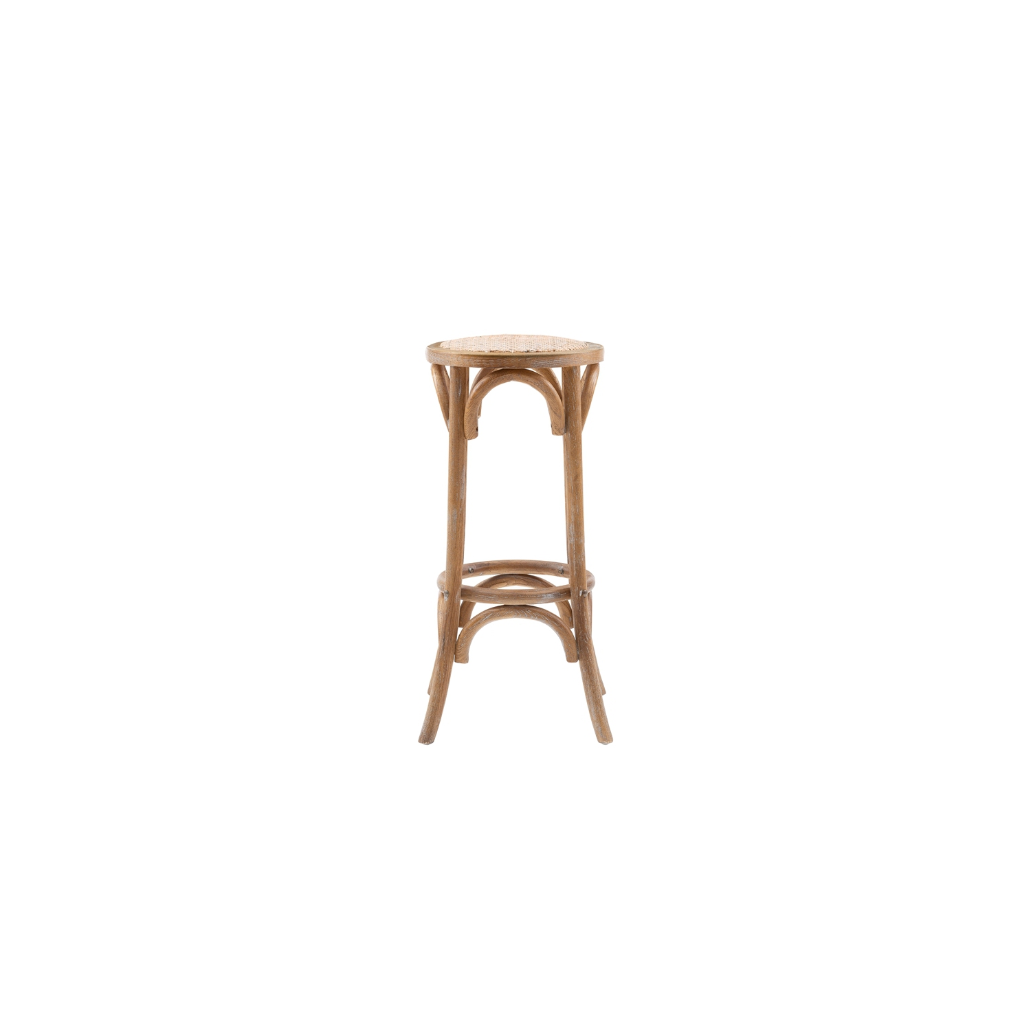 Linon Billy 30" Rattan Wood Backless Bar Stool in Brown