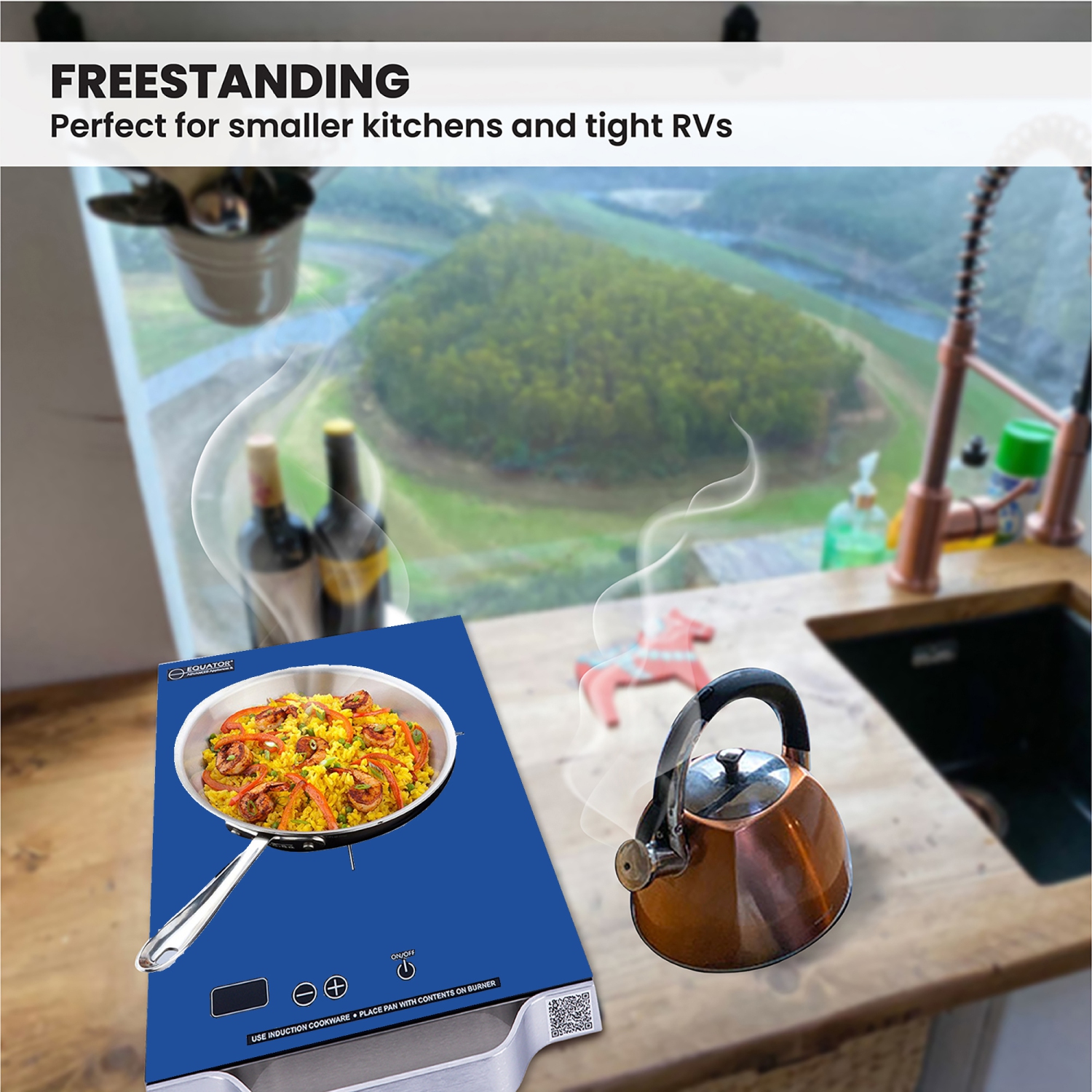 Surface de cuisson à induction portative à un brûleur DE 11 po avec poignée en aluminium 110&nbsp;V