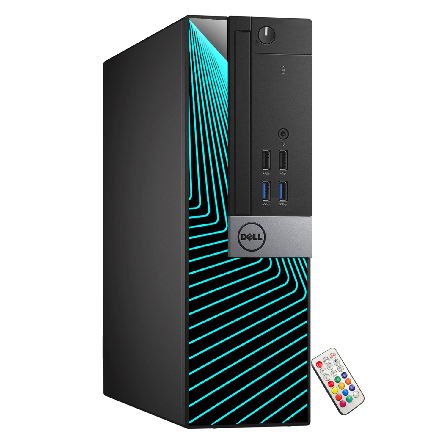 Refurbished - Dell OptiPlex Customized RGB Lights Computer Intel Core i7 6700 NVIDIA GeForce GT 1030 2GB 16GB RAM 256GB SSD Win 10 Pro WIFI, Gaming