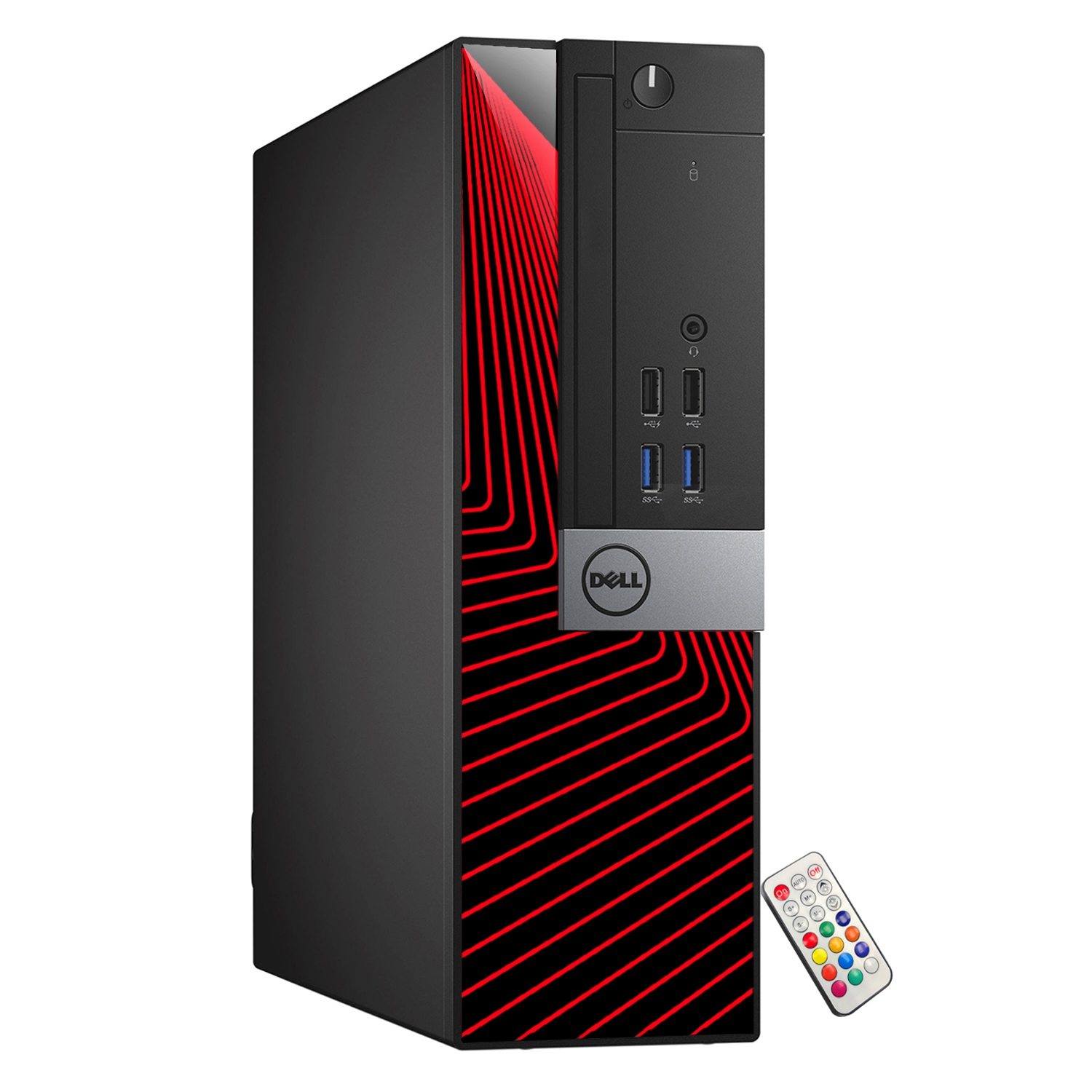 Refurbished - Custom Built RGB Lights PC - Dell OptiPlex SFF Computer Intel Core i5 Processor 8GB RAM 512GB SSD Windows 11 Pro WIFI Gaming PC