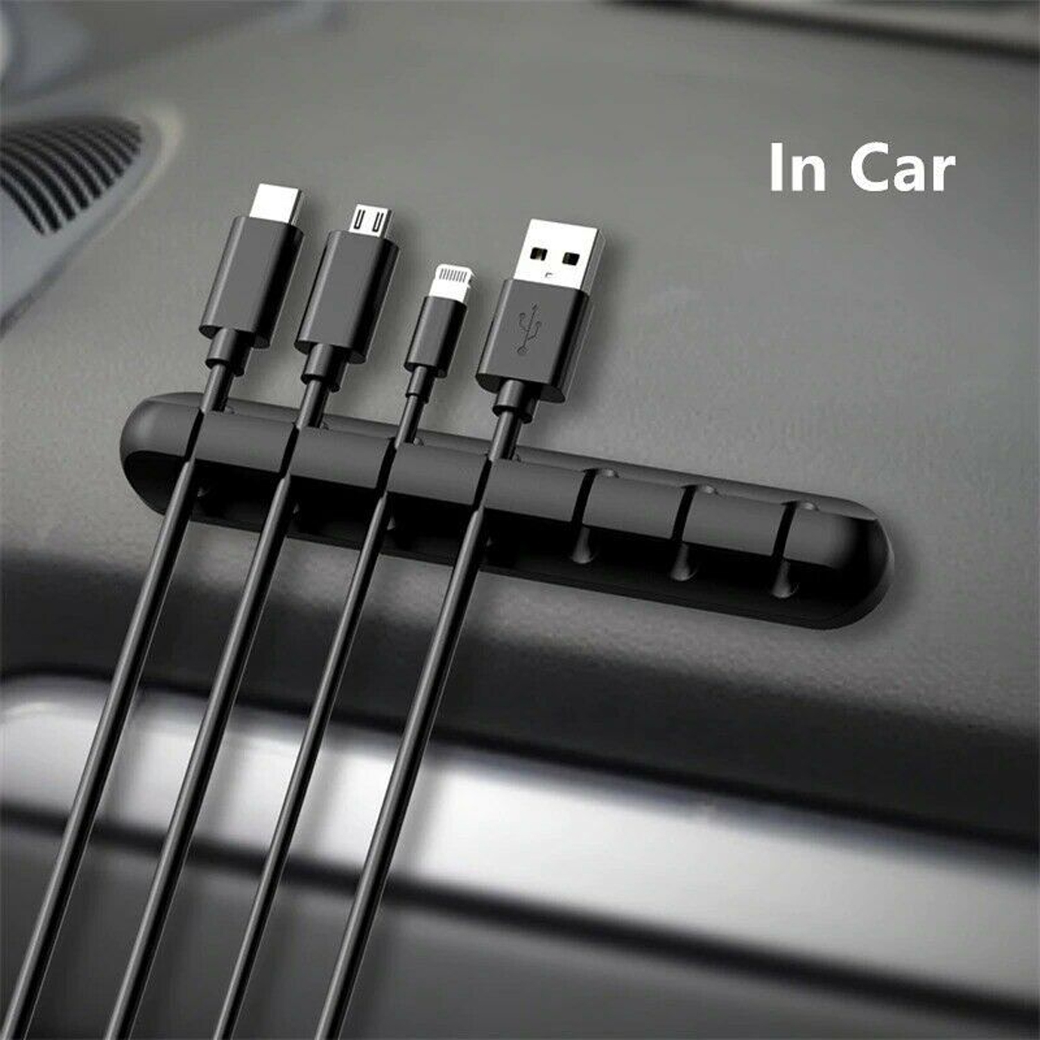 7 Slots 6mm Silicone Adhesive Wire Cable Holder for Power Cords USB Cables Charging Cables Headphone Cables in Office and Home