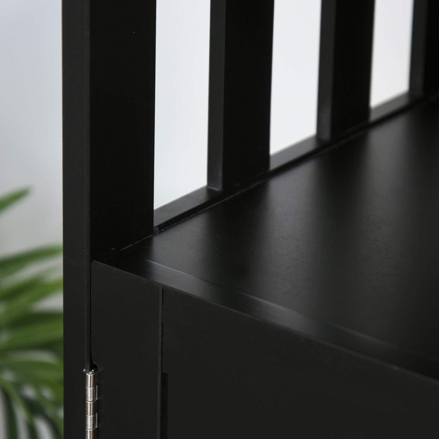 HOMCOM Buffet de cuisine, buffet, console de rangement en bois avec armoire à 2 niveaux et étagère ouverte, noir