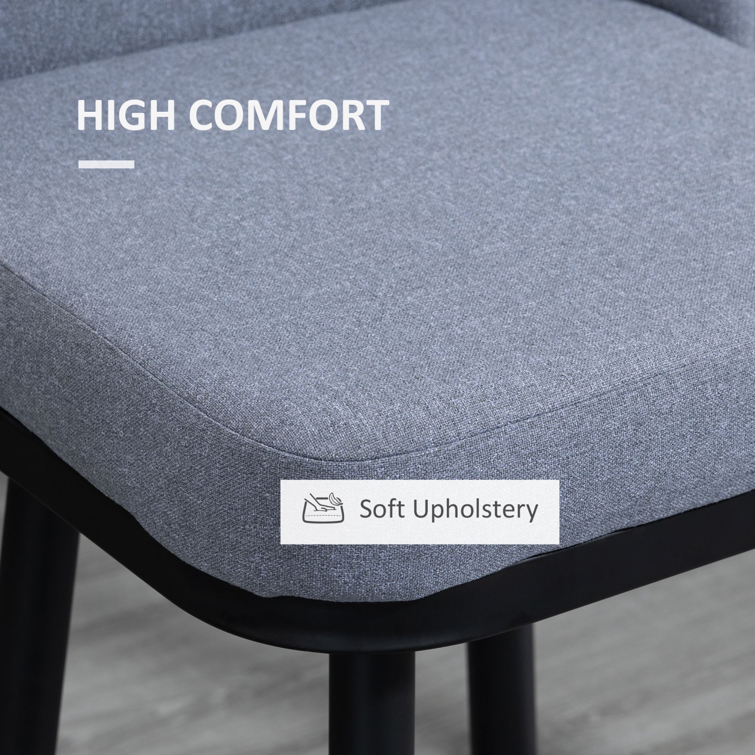 HOMCOM – Ensemble de 2 tabourets de bar pivotants à 360°, très grand fauteuil de bar rembourré à hauteur de siège de 30 po et pattes en acier, gris