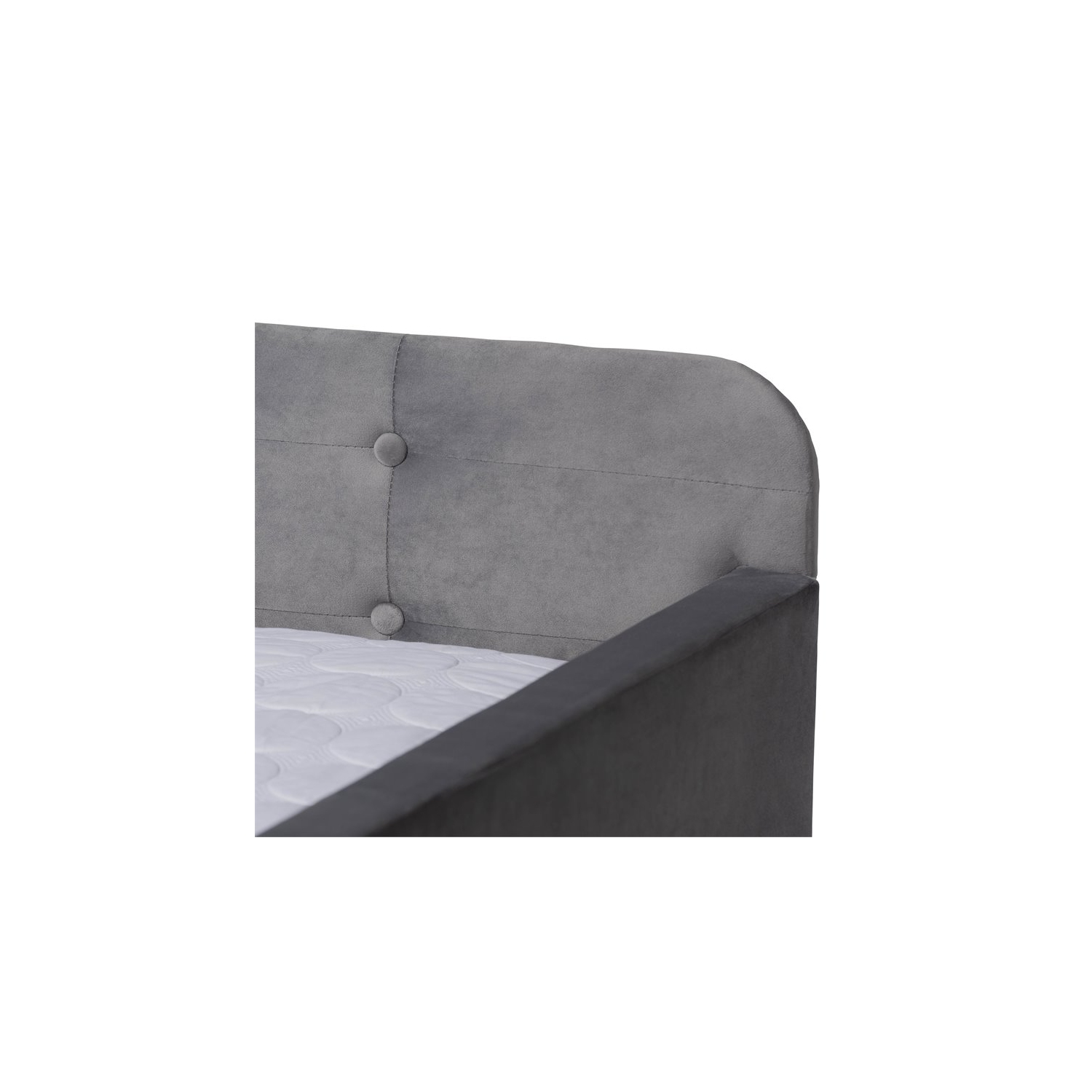 Baxton Studio Jona Gray Velvet Upholstered Full Size Daybed with Trundle