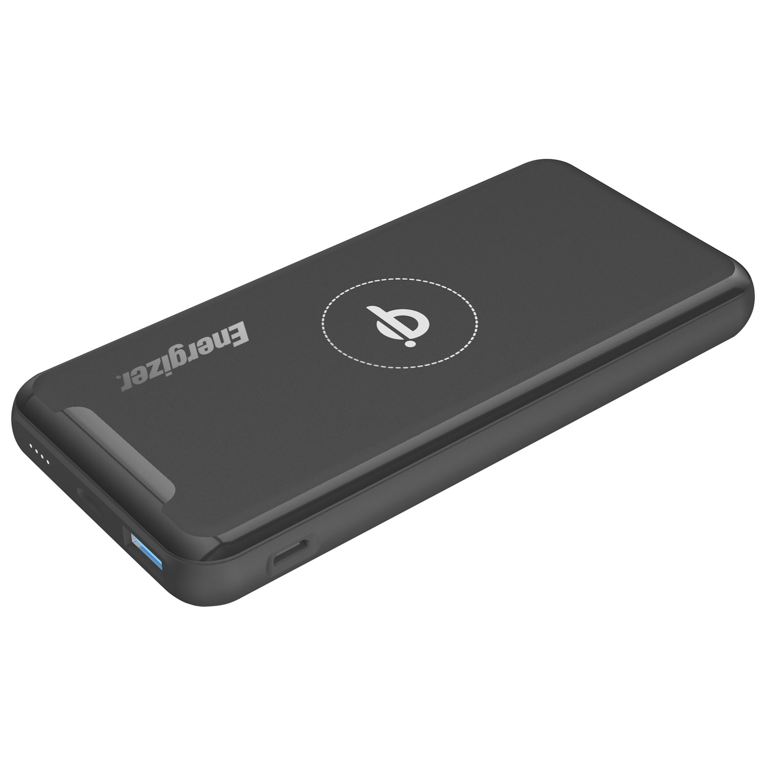 Chargeur portable USB-A/USB-C de 10 000 mA h d'Energizer avec chargeur Qi sans fil - Noir