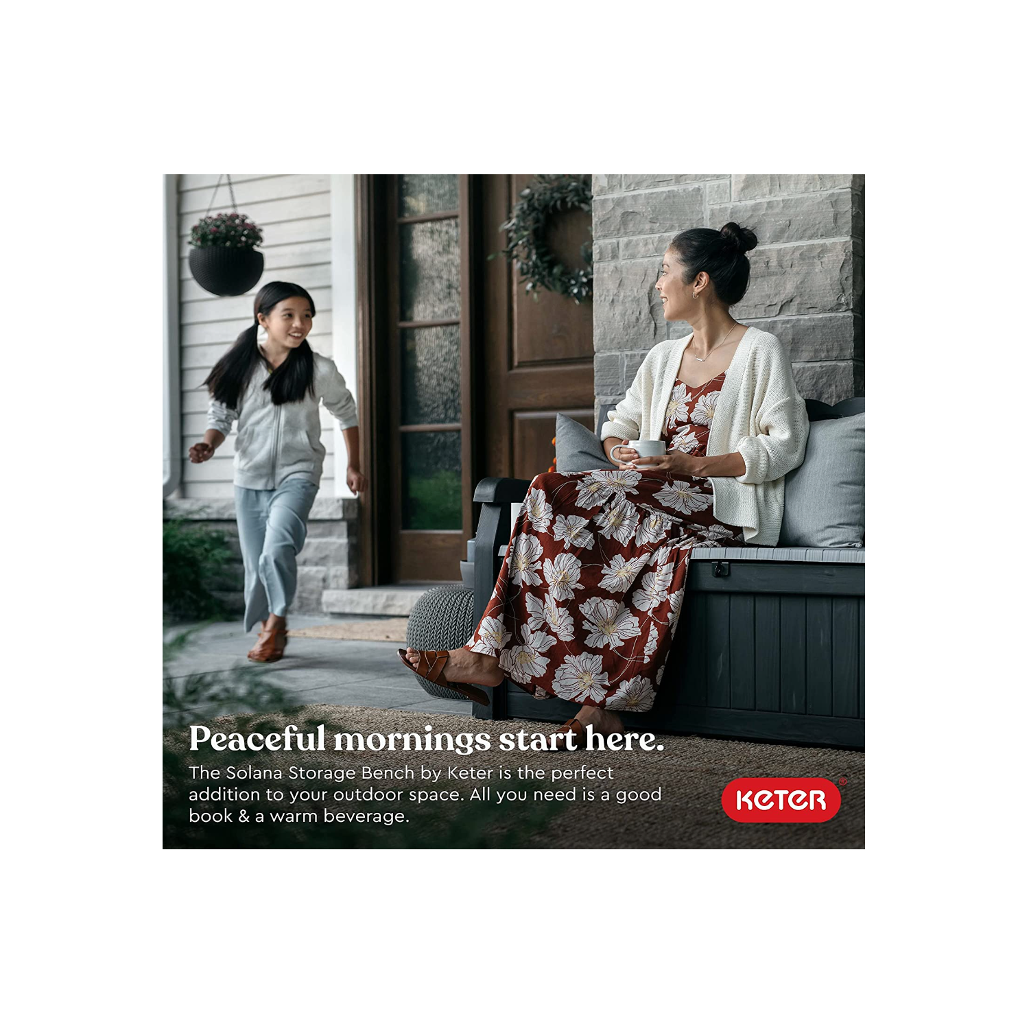 Keter Solana 70 Gallon Storage Bench Deck Box