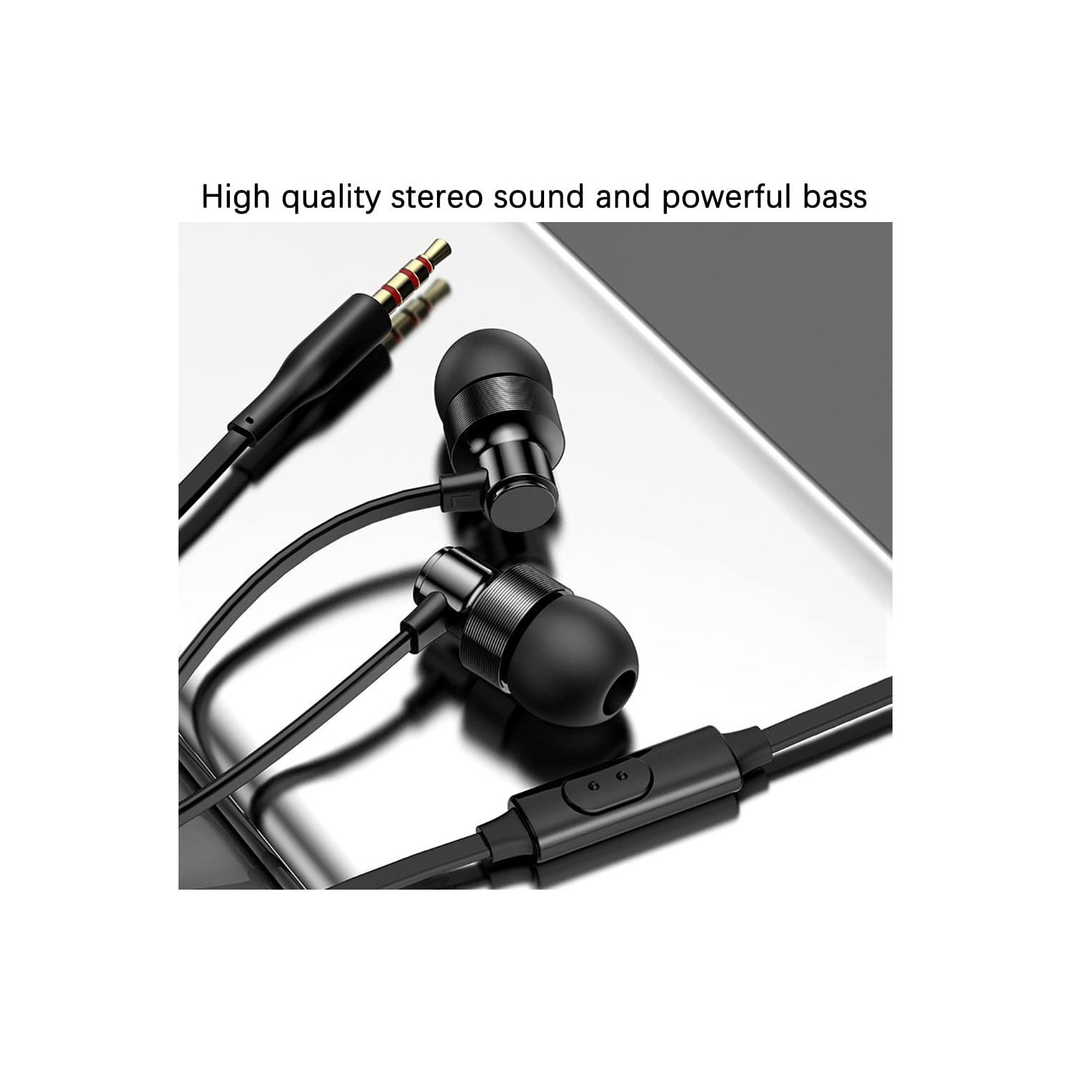 Wired Earbuds with Remote & Microphone 3 Packs, in Ear Stereo Sound Headphones with Heavy Bass for Smartphones, Laptops, Gaming, Fits 3.5mm Interface