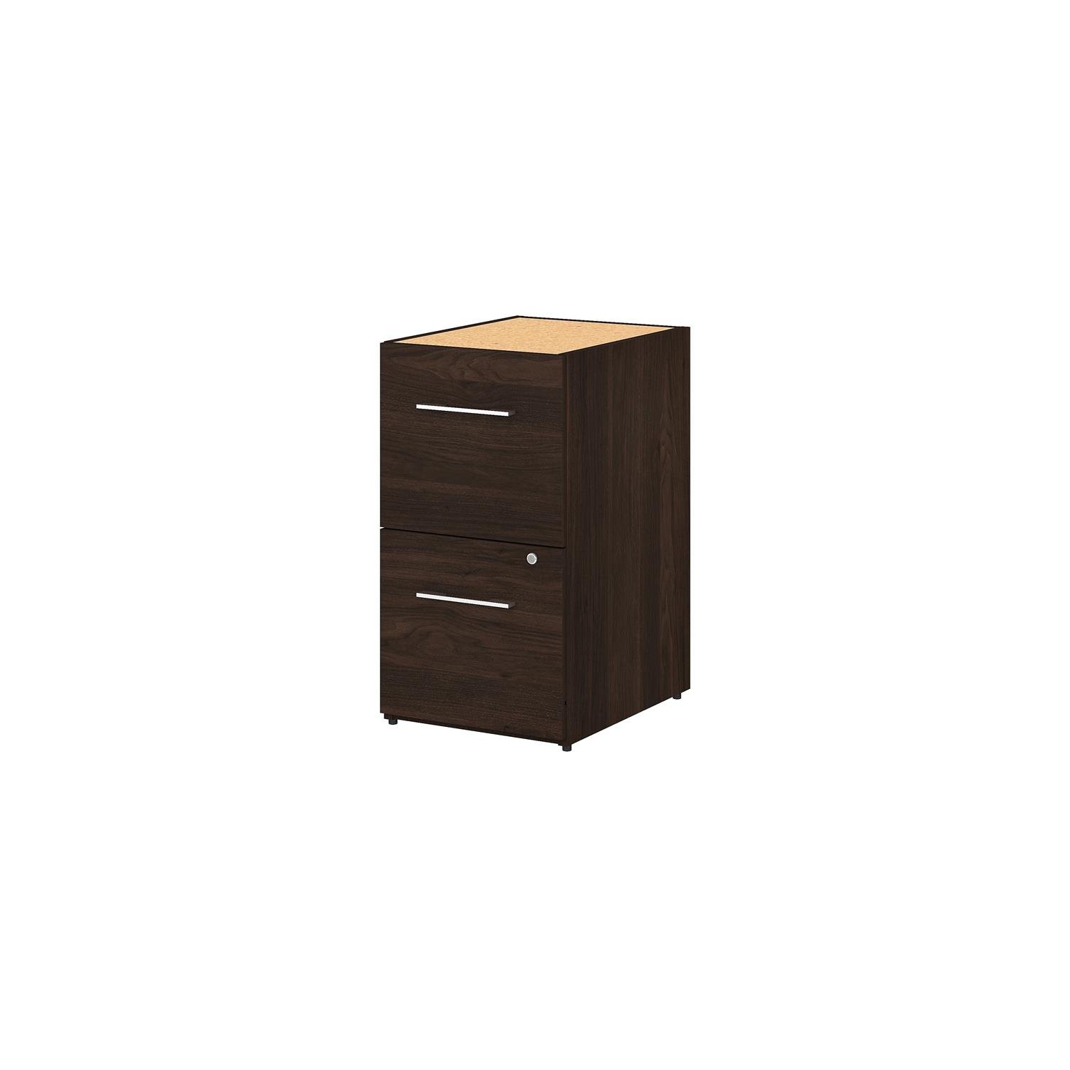 Office 500 16W 2 Drawer File Cabinet in Black Walnut - Engineered Wood