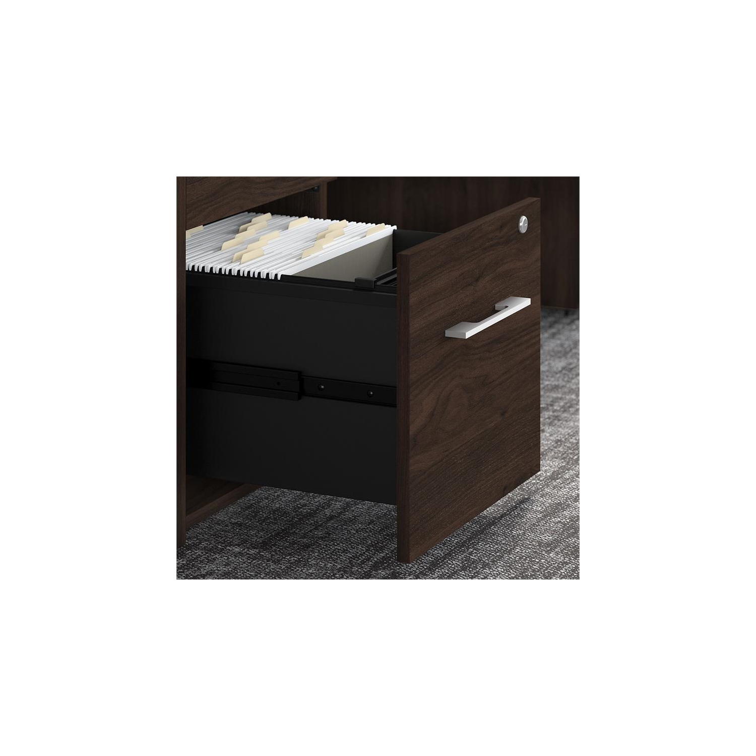 Office 500 16W 2 Drawer File Cabinet in Black Walnut - Engineered Wood
