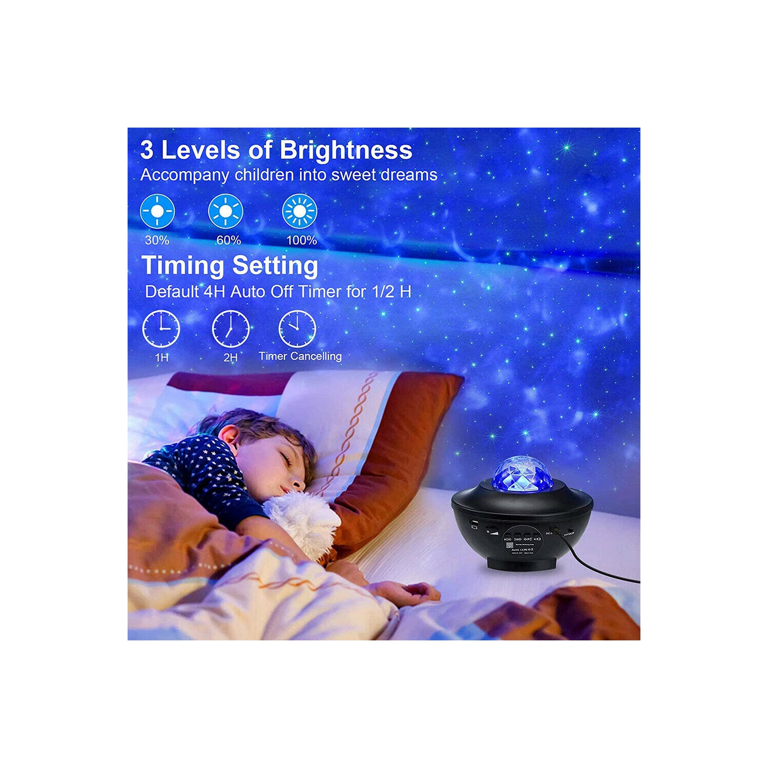 3 in 1 LED Ocean Wave Projector Star Sky Night Light for Christmas Gift/Kids CA