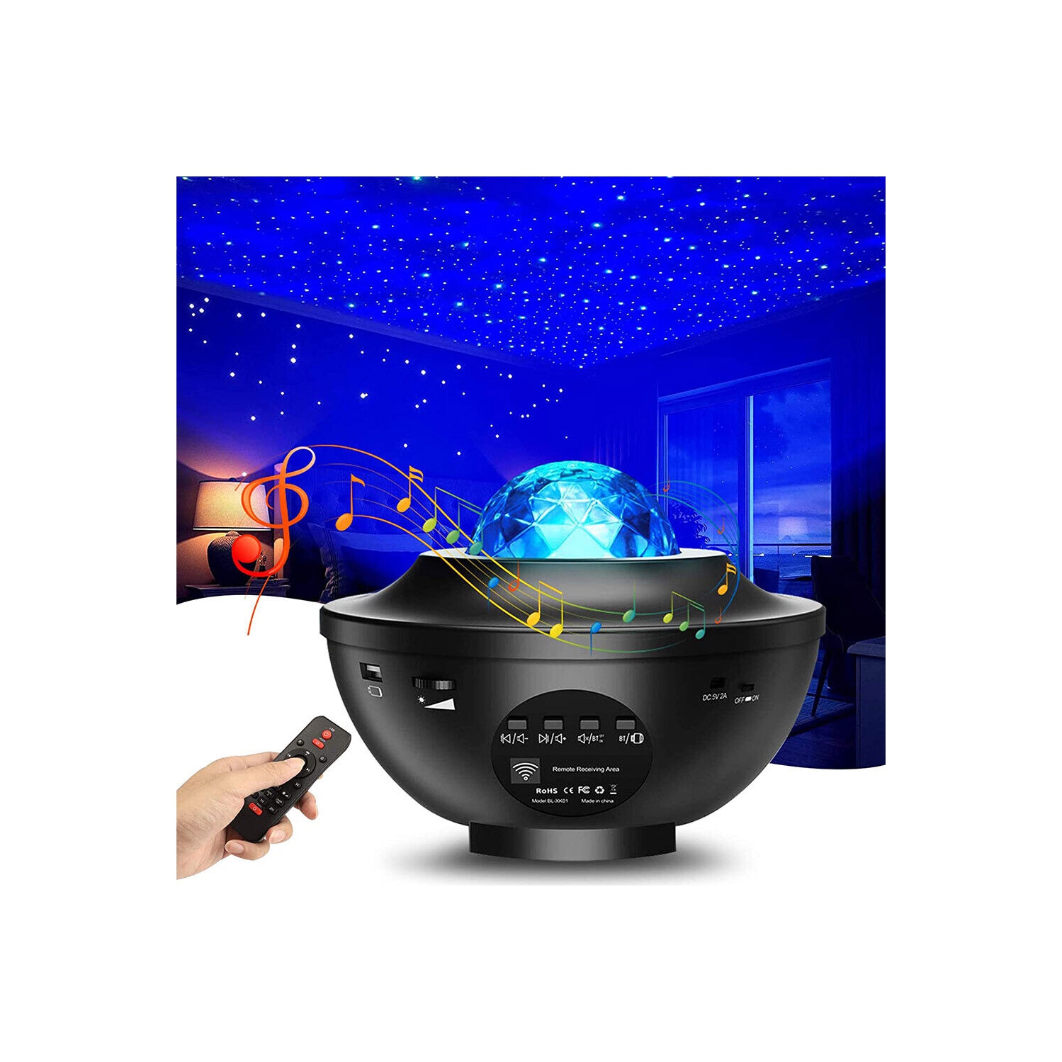 Stars Night Light Galaxy Projector w/LED Light,Bluetooth Speaker,Remote Control